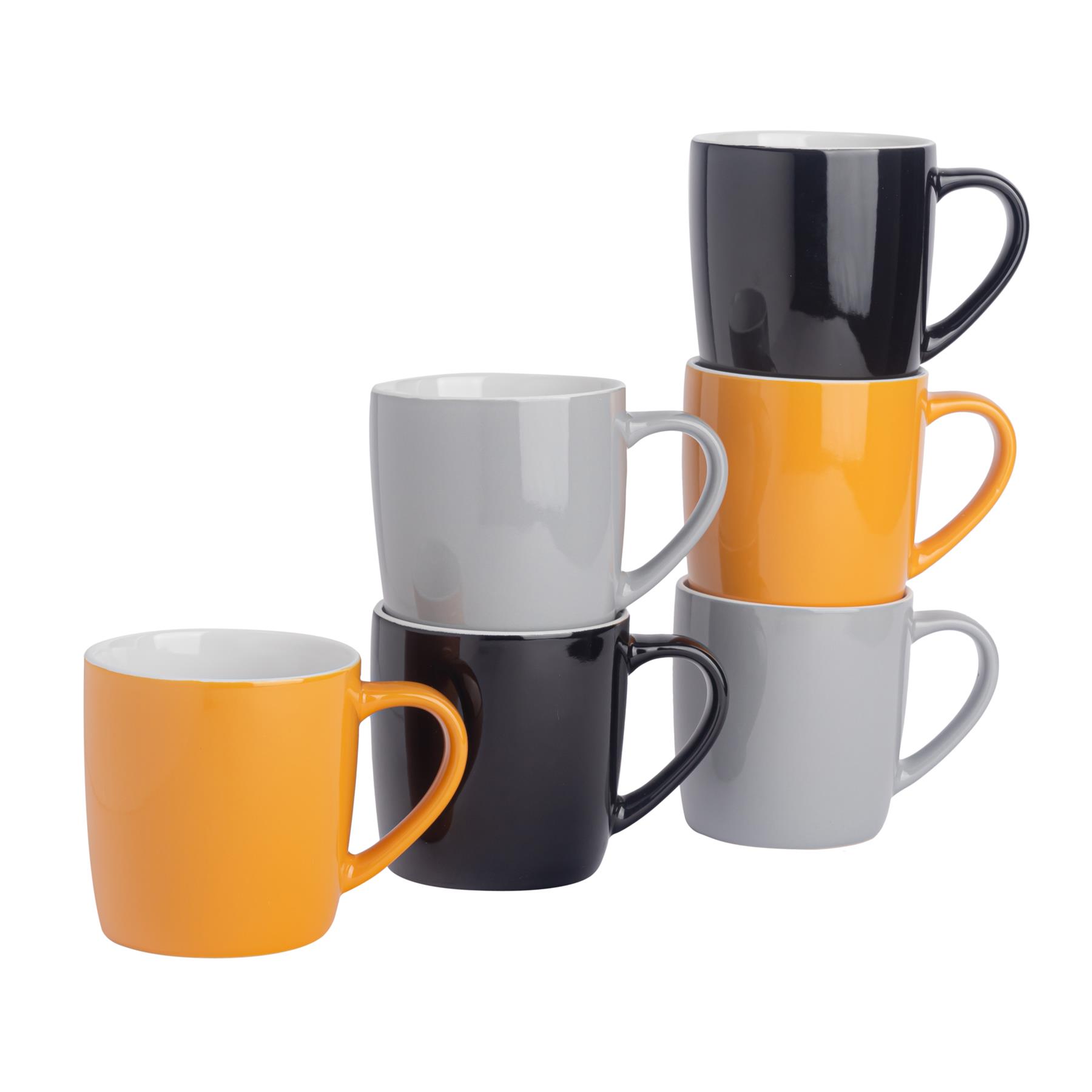 Tea Coffee Mugs Ceramic Contemporary Coloured Drinks Mug, 340ml - Set of 6 - Picture 13 of 170