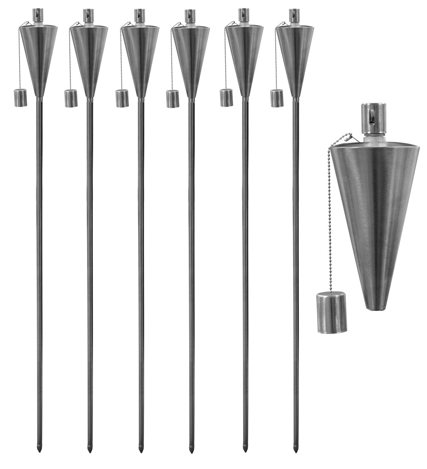 Metal Garden Fire Torches 1.46m Outdoor Path Lamp Garden Torch Lighting 1/2PK - Picture 28 of 37