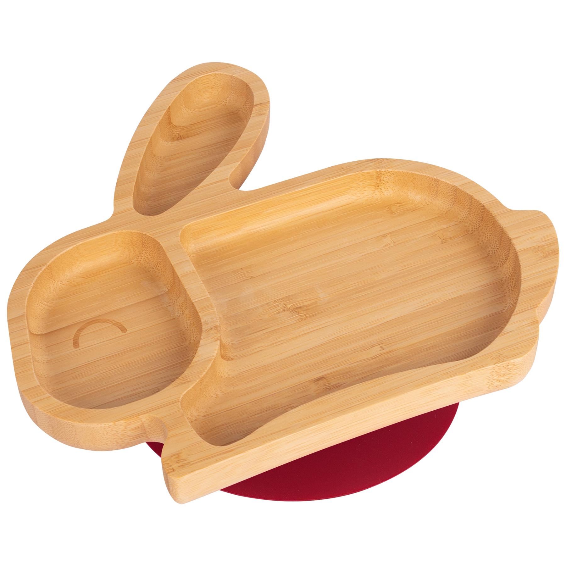 Bunny Rabbit Baby Plate Bamboo Silicone Suction Cup Toddler Dinner Feeding Dish - Picture 22 of 27