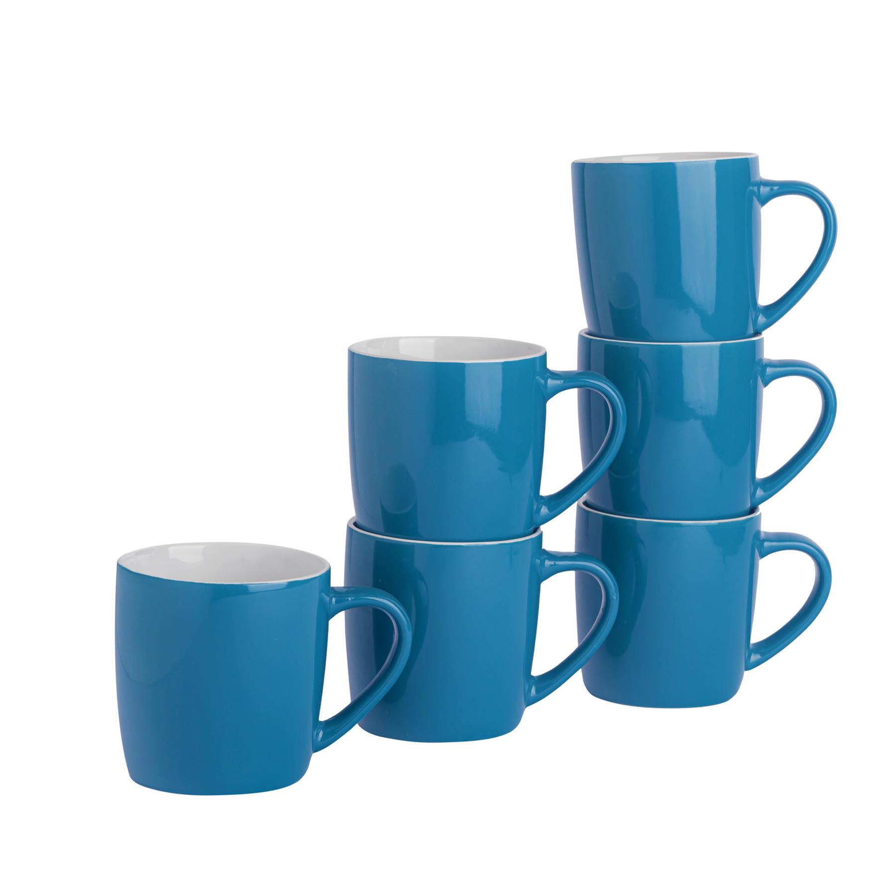 Tea Coffee Mugs Ceramic Contemporary Coloured Drinks Mug, 340ml - Set of 6 - Picture 31 of 170