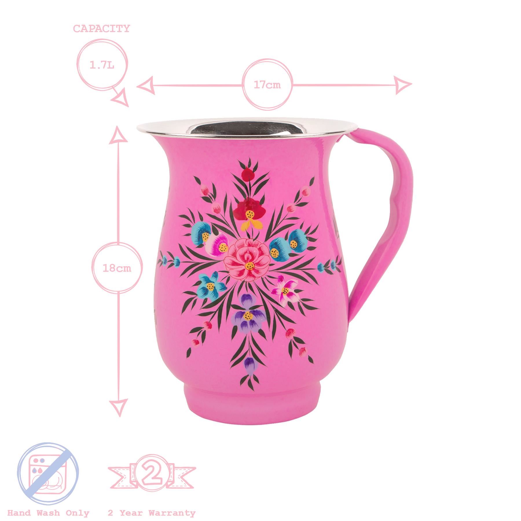 1x Pansy 1.7L Hand-Painted Picnic Water Jug Household Camping Pitcher - Picture 34 of 37