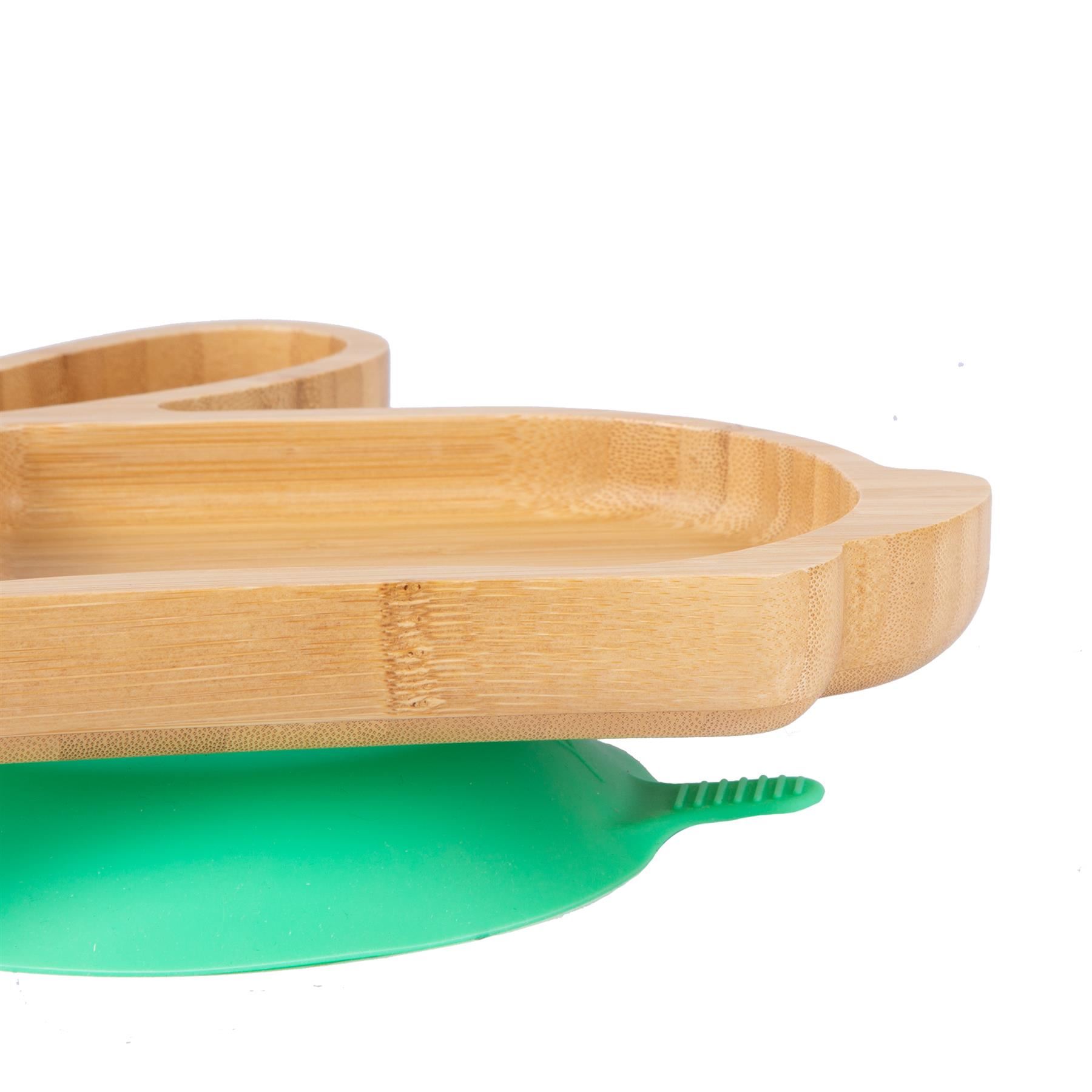 Bunny Rabbit Baby Plate Bamboo Silicone Suction Cup Toddler Dinner Feeding Dish - Picture 12 of 27