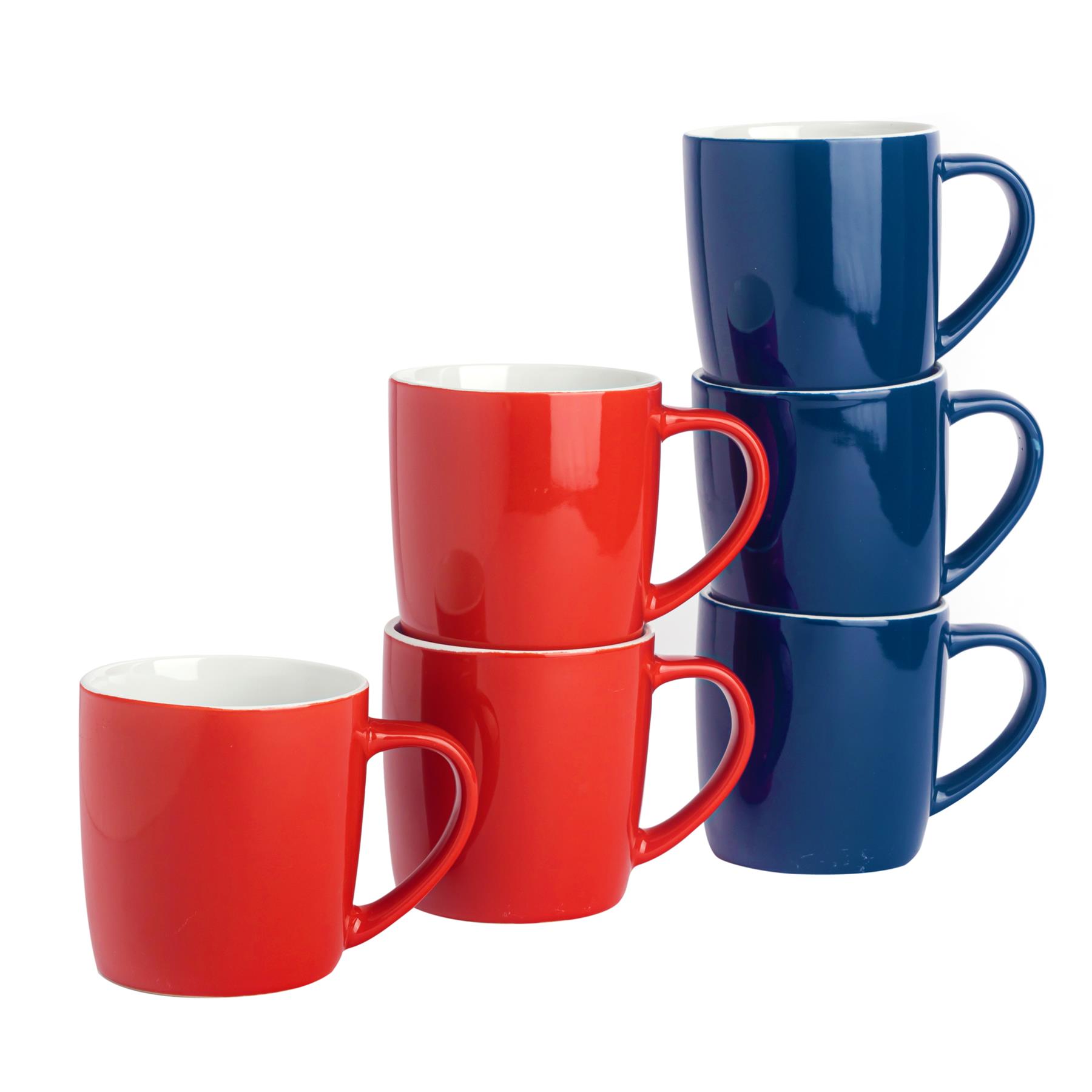 Tea Coffee Mugs Ceramic Contemporary Coloured Drinks Mug, 340ml - Set of 6 - Picture 137 of 170