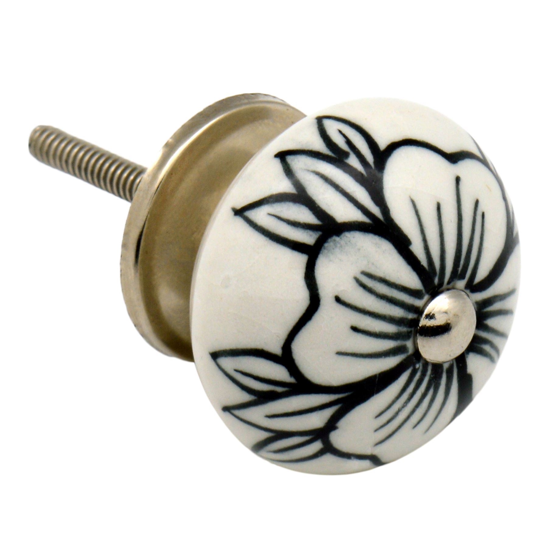 Door Knobs Ceramic Cupboard Drawer Pull Handle Floral Cabinet Knob 1/6/12/24PK - Picture 25 of 48