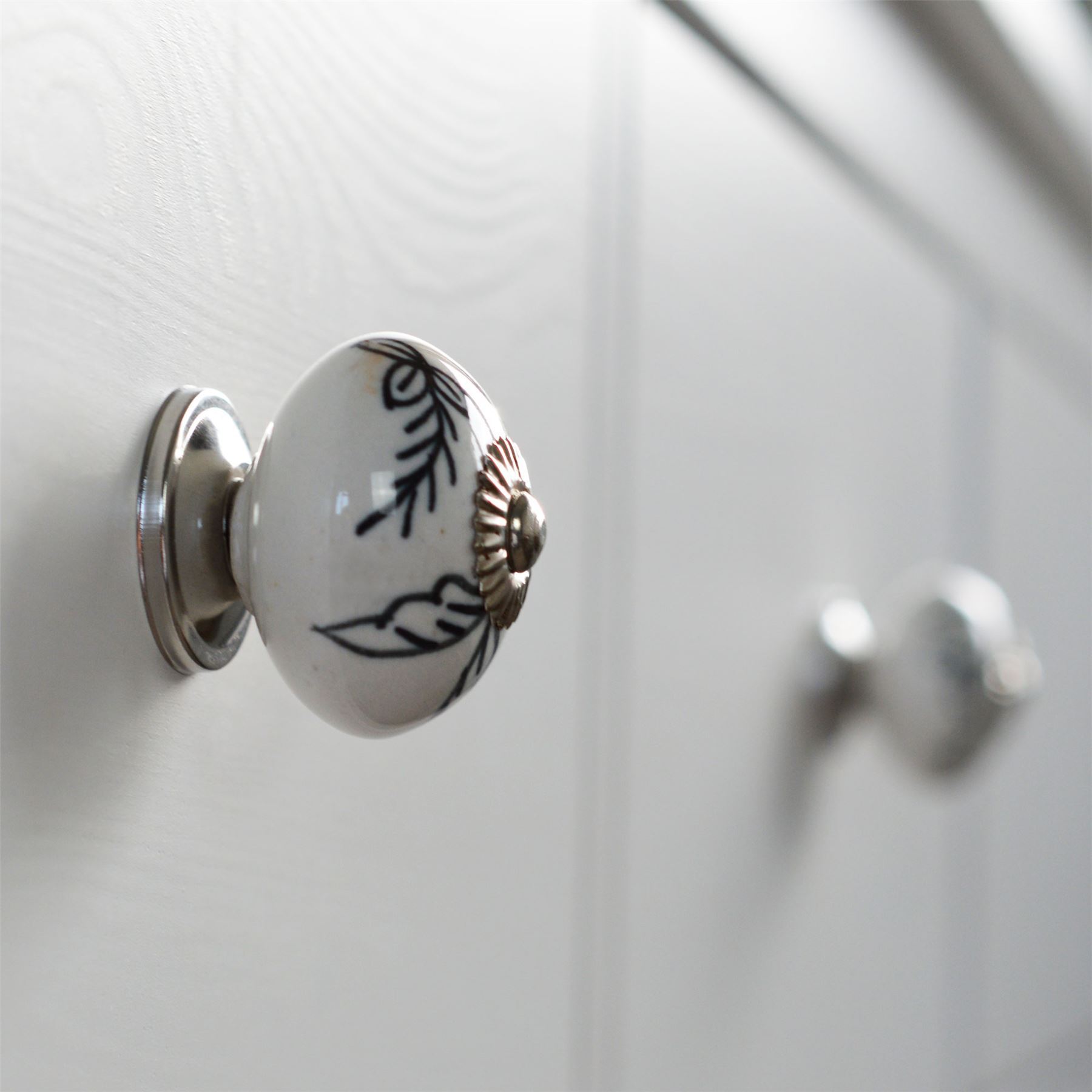 Door Knobs Ceramic Cupboard Drawer Pull Handle Floral Cabinet Knob 1/6/12/24PK - Picture 32 of 48