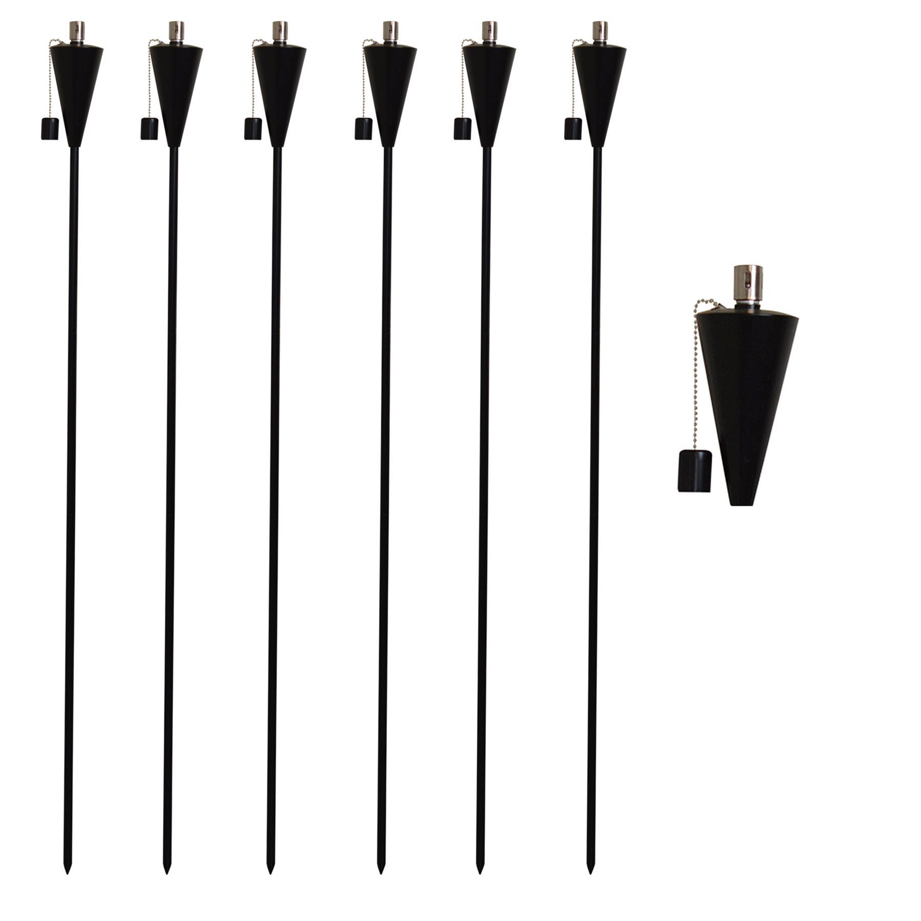 Metal Garden Fire Torches 1.46m Outdoor Path Lamp Garden Torch Lighting 1/2PK - Picture 29 of 37