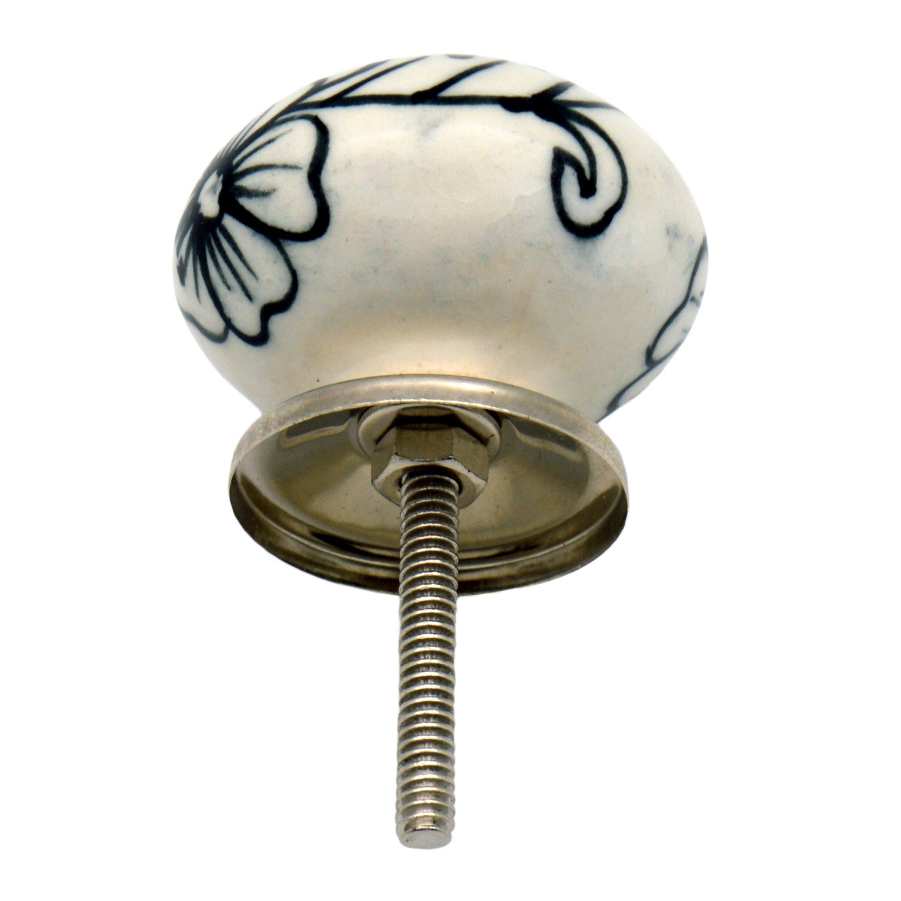 Door Knobs Ceramic Cupboard Drawer Pull Handle Floral Cabinet Knob 1/6/12/24PK - Picture 40 of 48