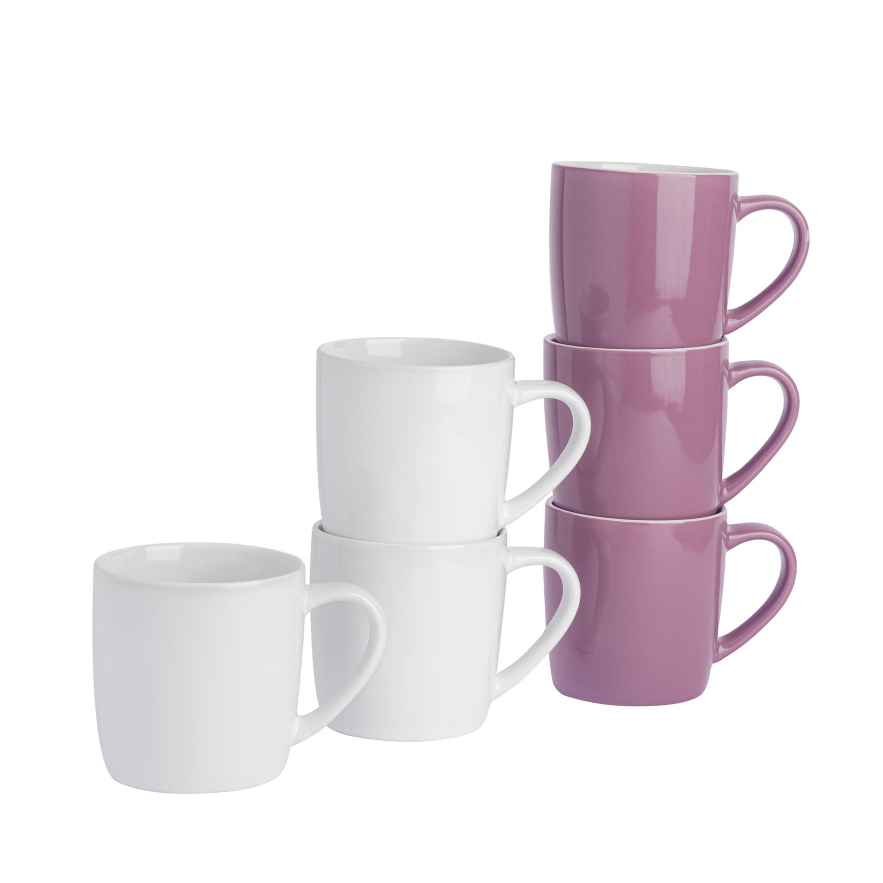 Tea Coffee Mugs Ceramic Contemporary Coloured Drinks Mug, 340ml - Set of 6 - Picture 117 of 170