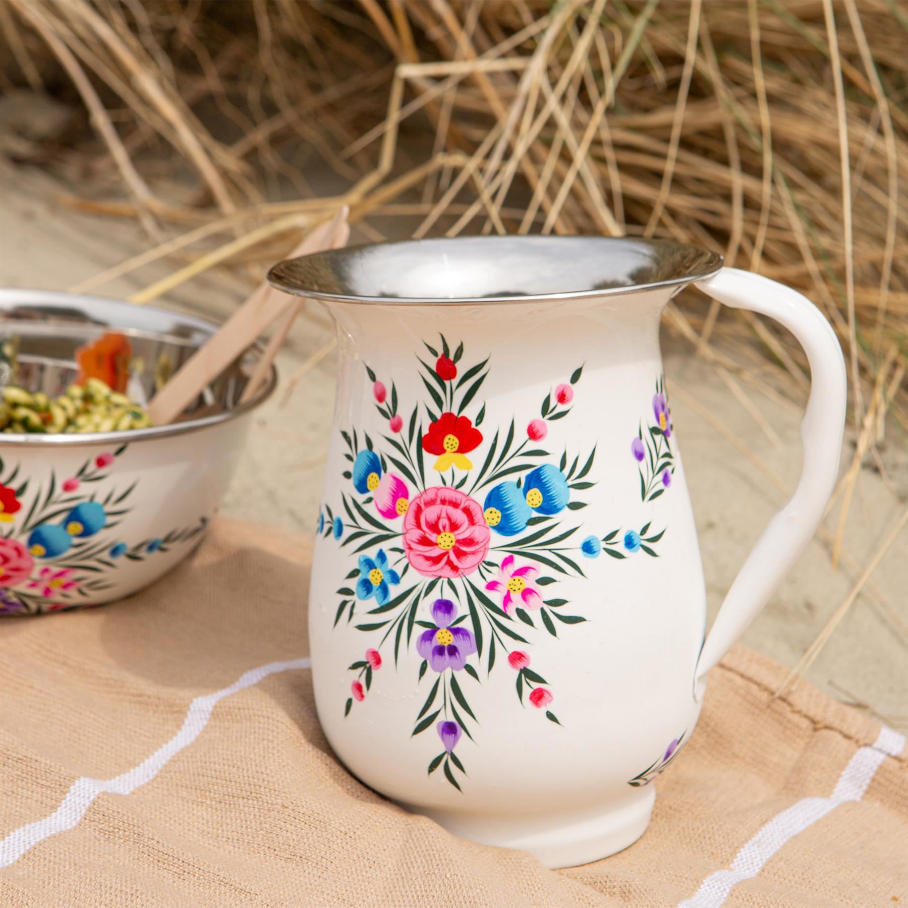 1x Pansy 1.7L Hand-Painted Picnic Water Jug Household Camping Pitcher - Picture 17 of 37