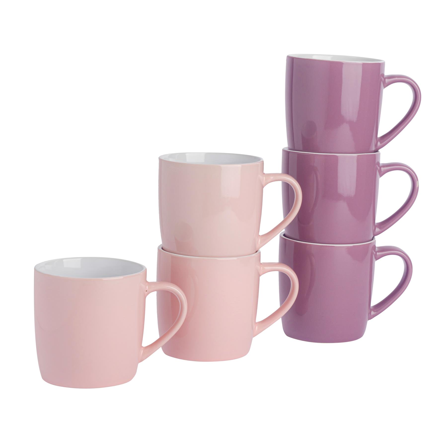 Tea Coffee Mugs Ceramic Contemporary Coloured Drinks Mug, 340ml - Set of 6 - Picture 102 of 170