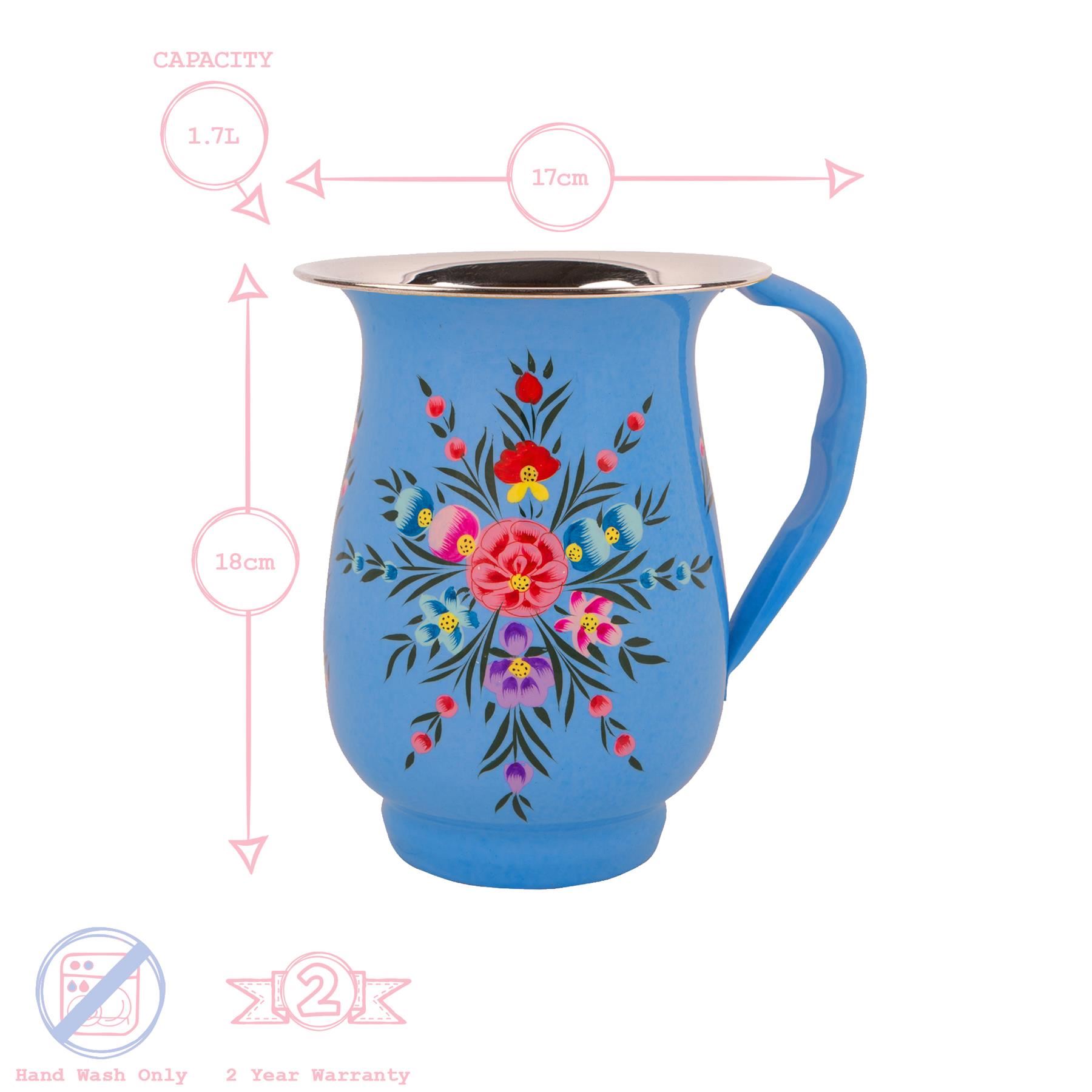 1x Pansy 1.7L Hand-Painted Picnic Water Jug Household Camping Pitcher - Picture 28 of 37