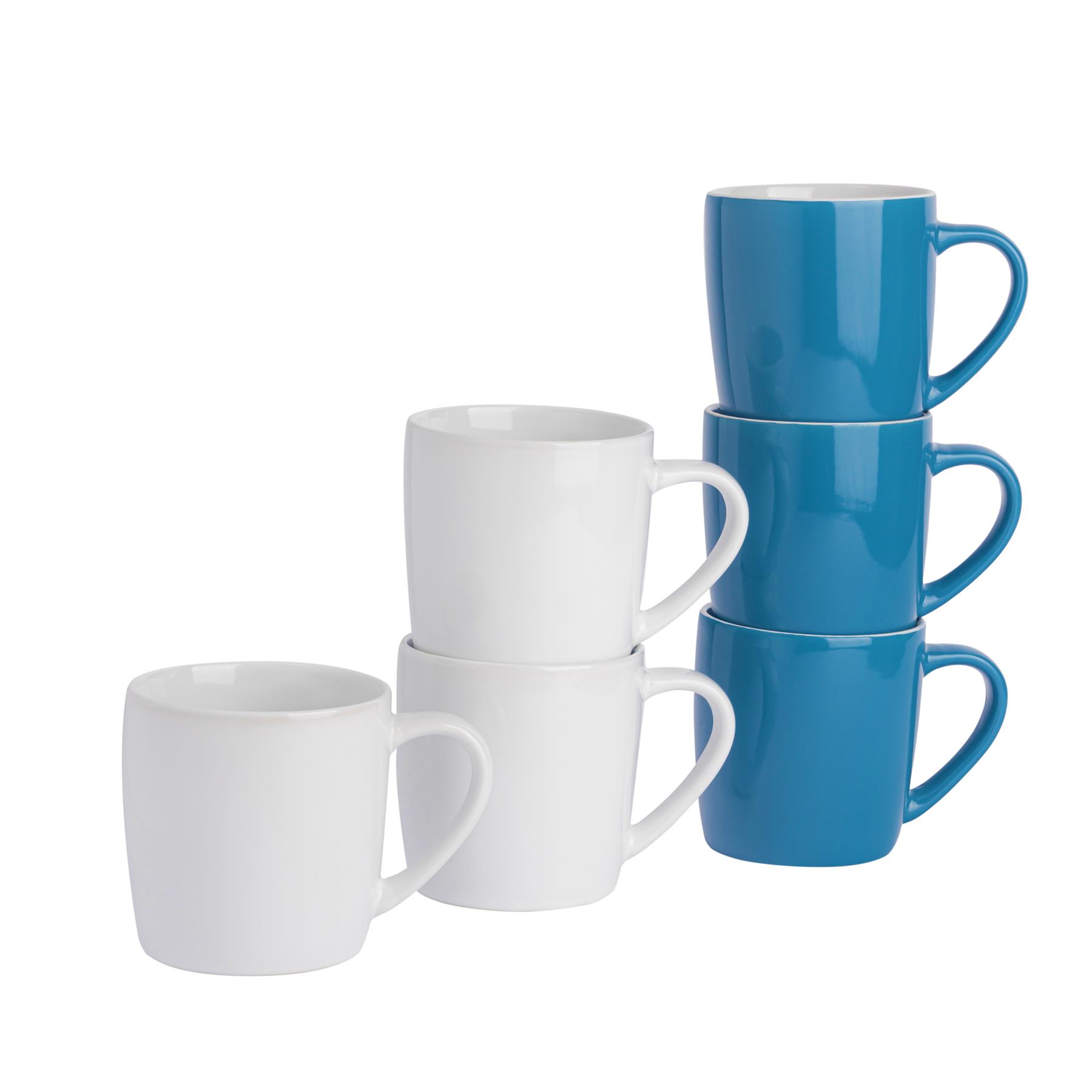 Tea Coffee Mugs Ceramic Contemporary Coloured Drinks Mug, 340ml - Set of 6 - Picture 63 of 170