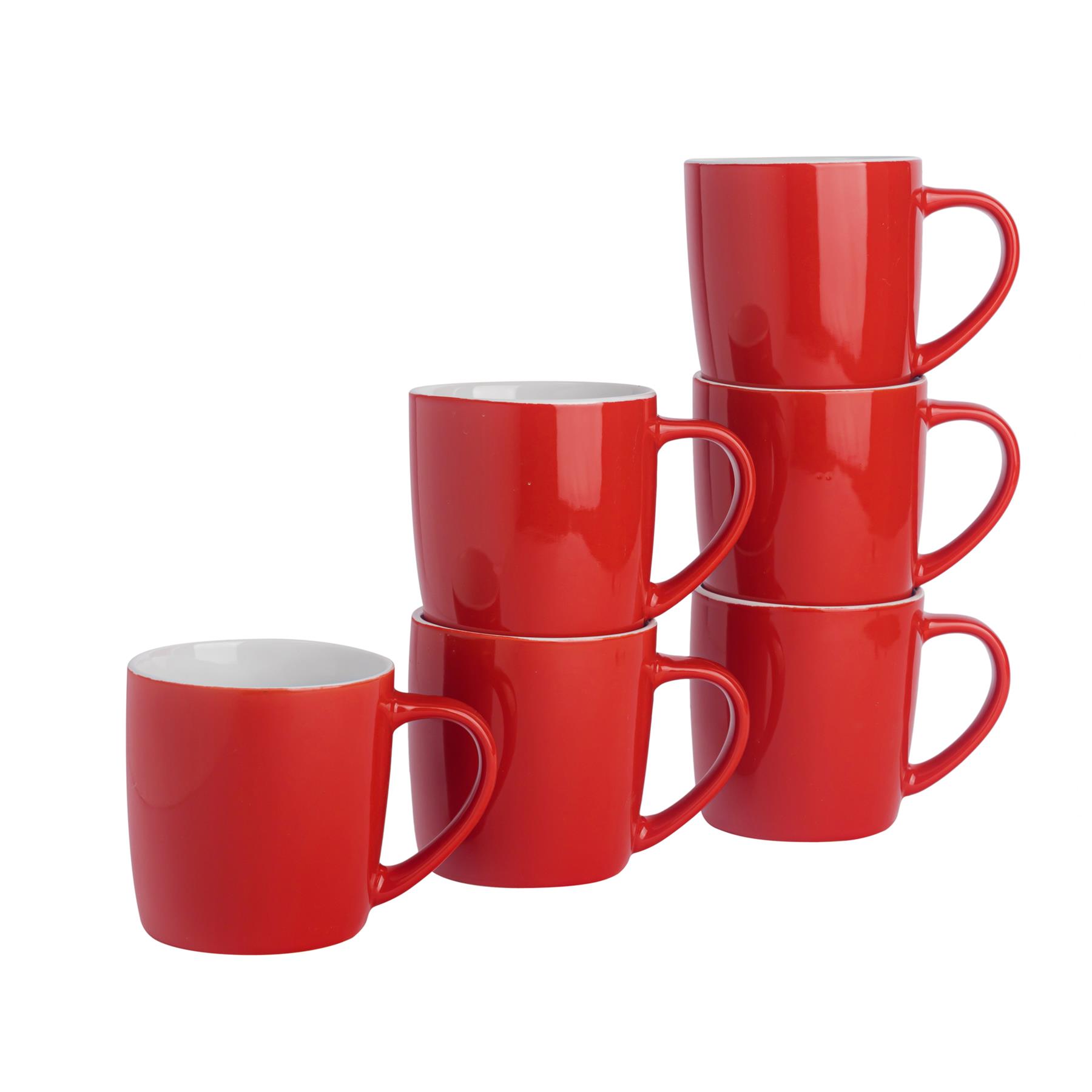 Tea Coffee Mugs Ceramic Contemporary Coloured Drinks Mug, 340ml - Set of 6 - Picture 122 of 170