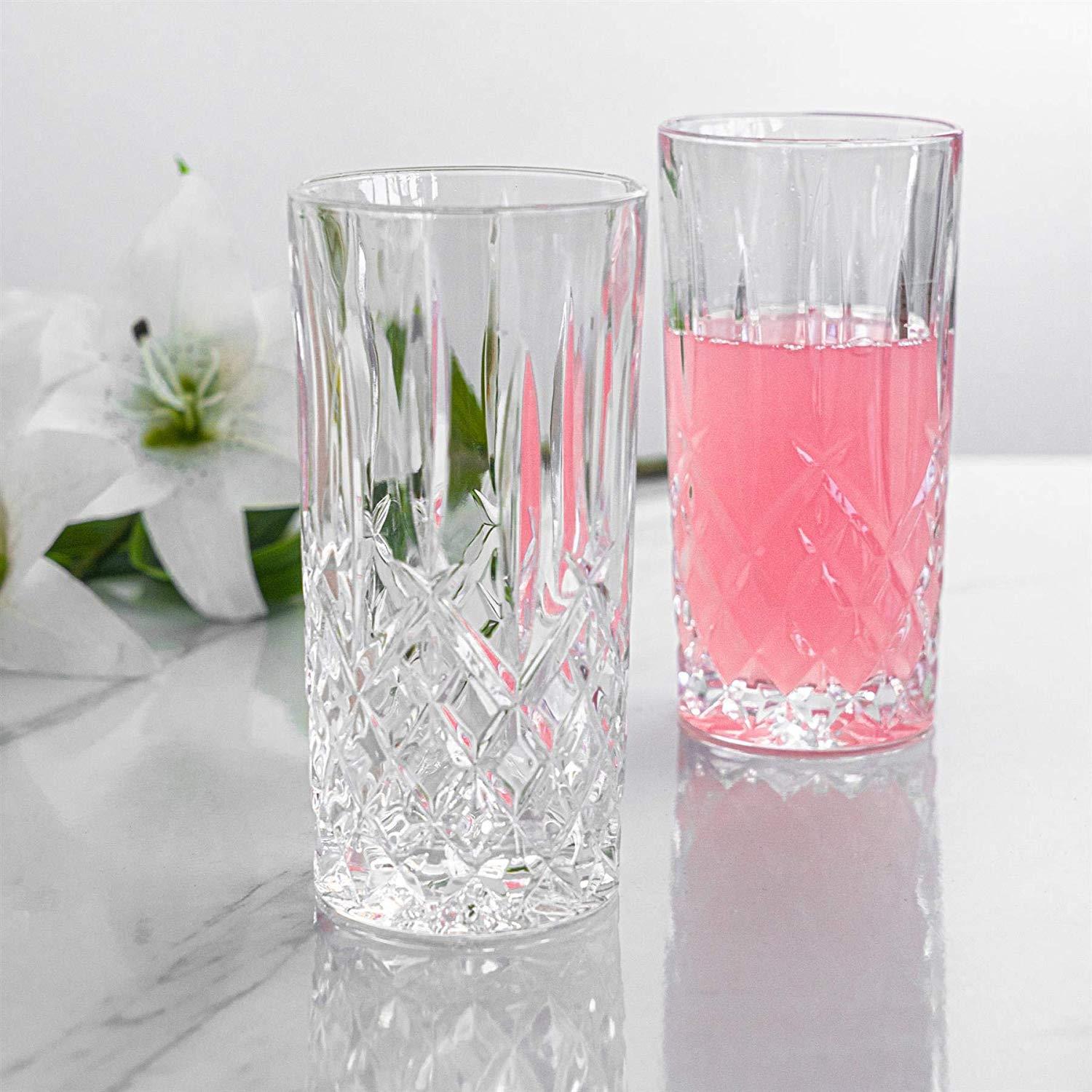 6x Highball Cocktail Glasses Set RCR Crystal Cut Glass Drinking