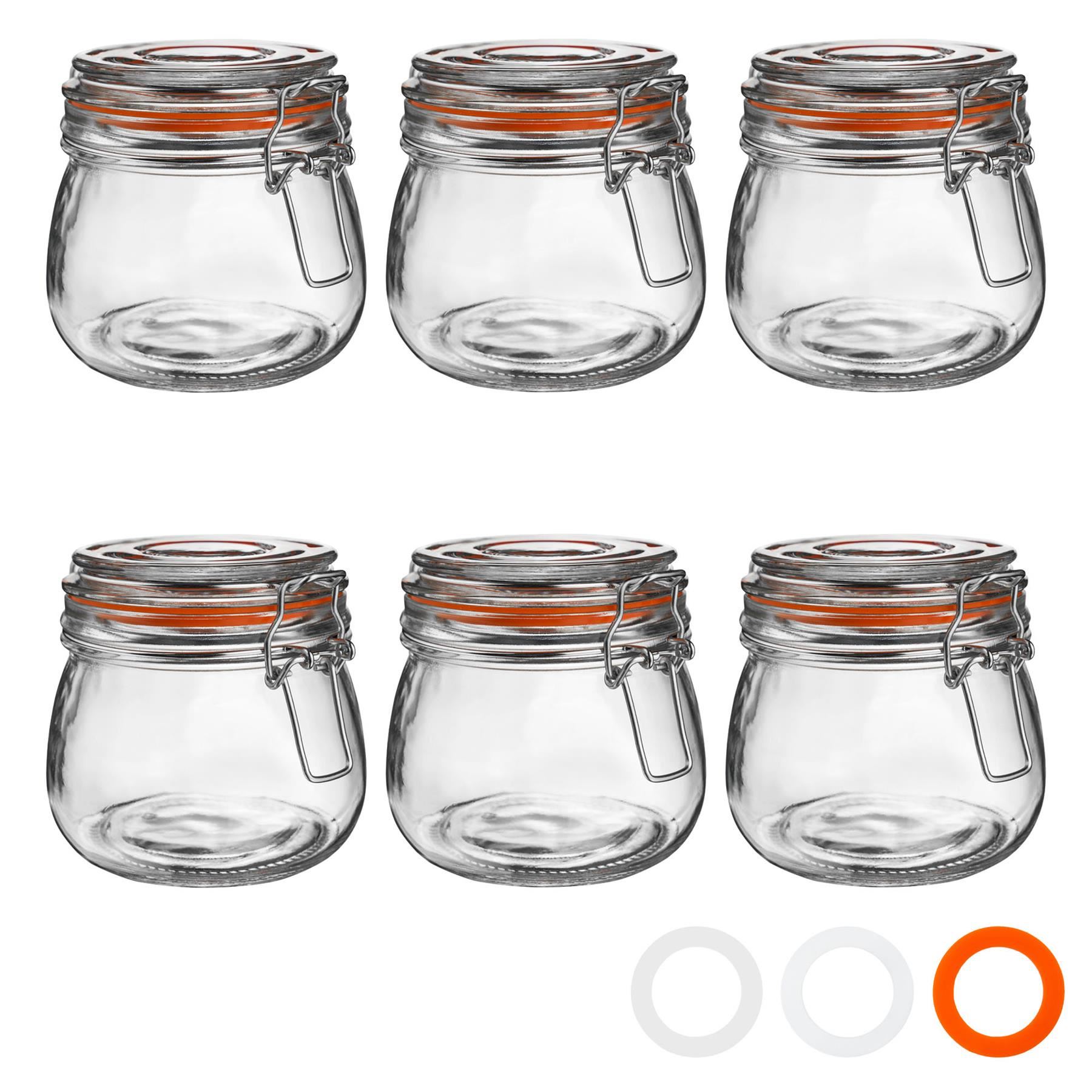 Glass Storage Jars Airtight Clip Top Lid Food Preserve Preserving Jar