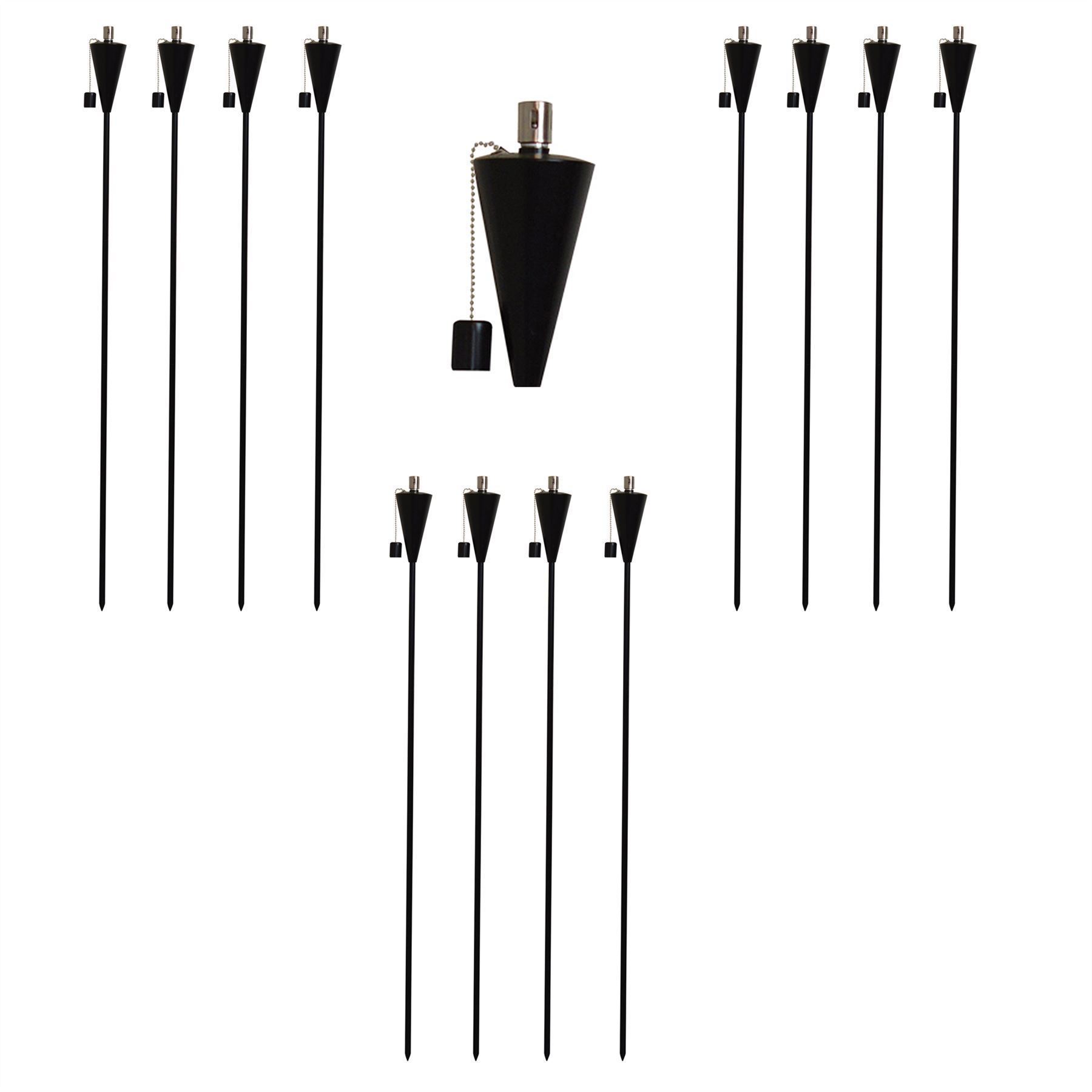 Metal Garden Fire Torches 1.46m Outdoor Path Lamp Garden Torch Lighting 1/2PK - Picture 31 of 37