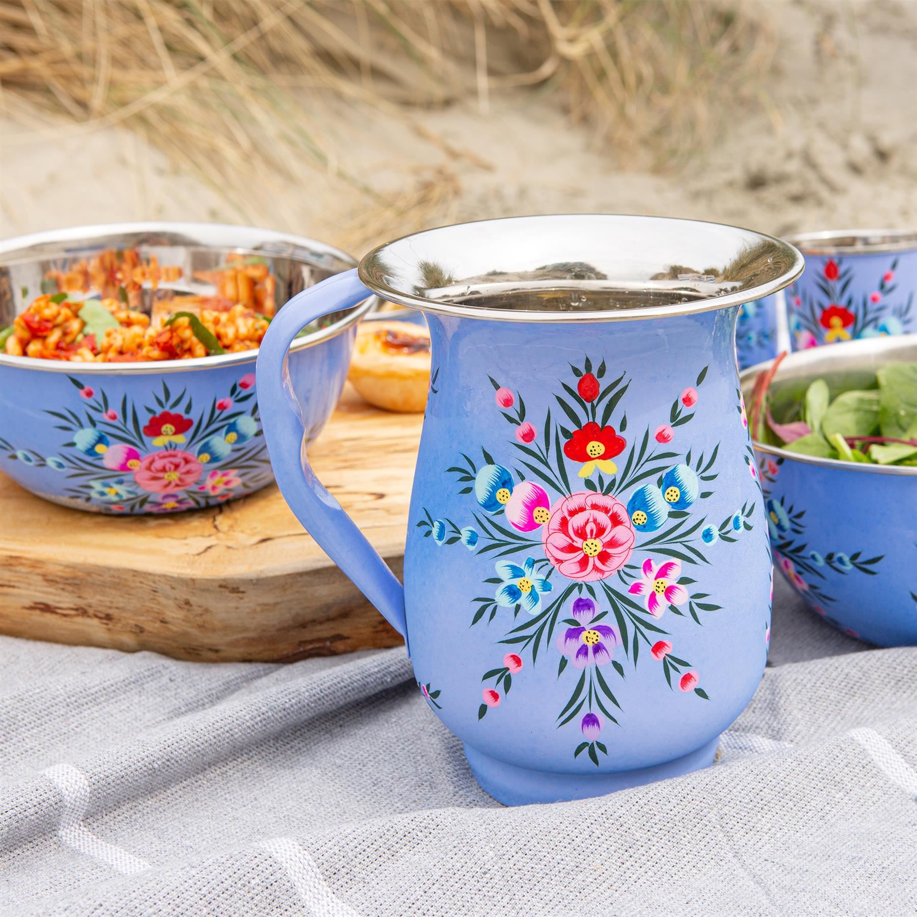 1x Pansy 1.7L Hand-Painted Picnic Water Jug Household Camping Pitcher - Picture 29 of 37