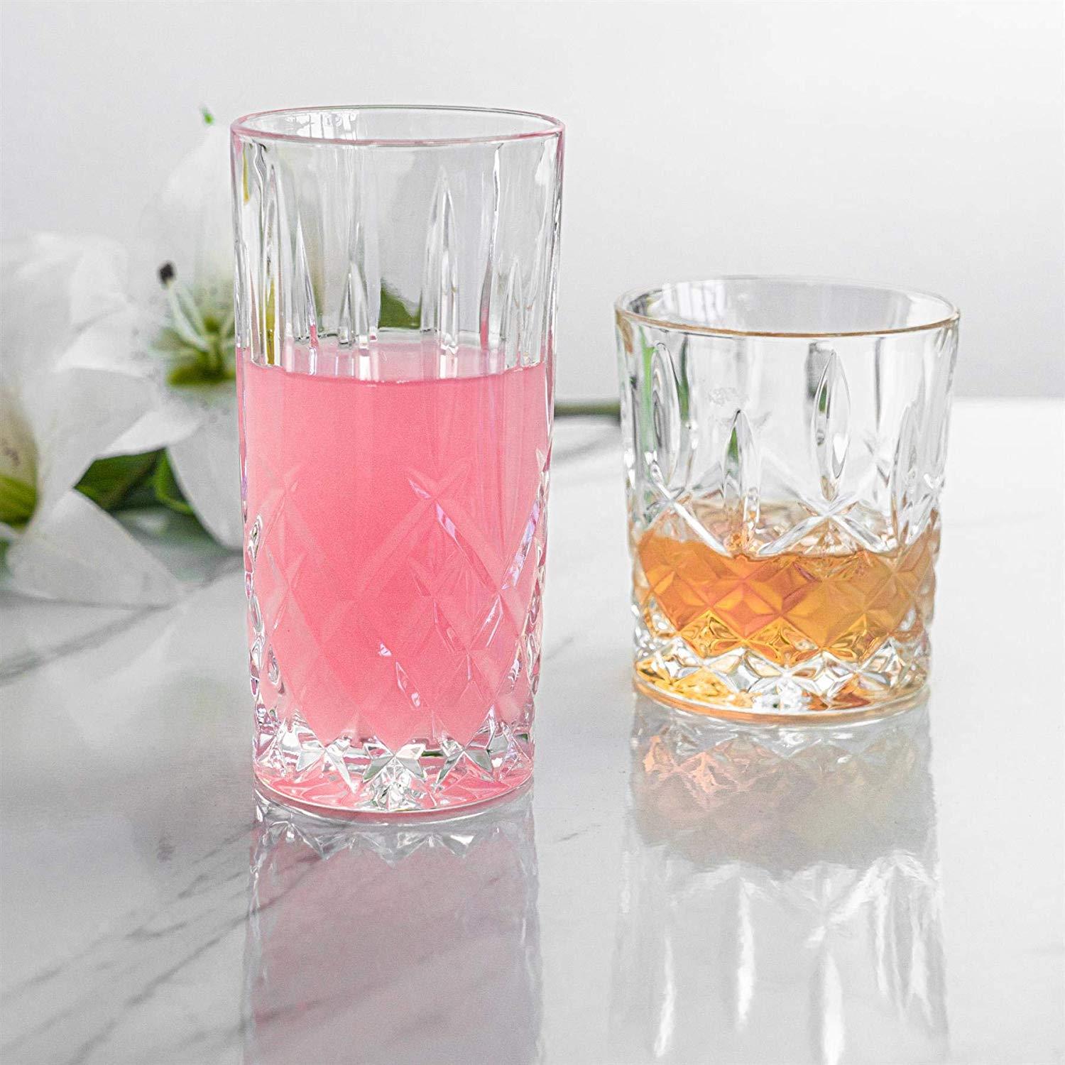 6x Highball Cocktail Glasses Set RCR Crystal Cut Glass Drinking