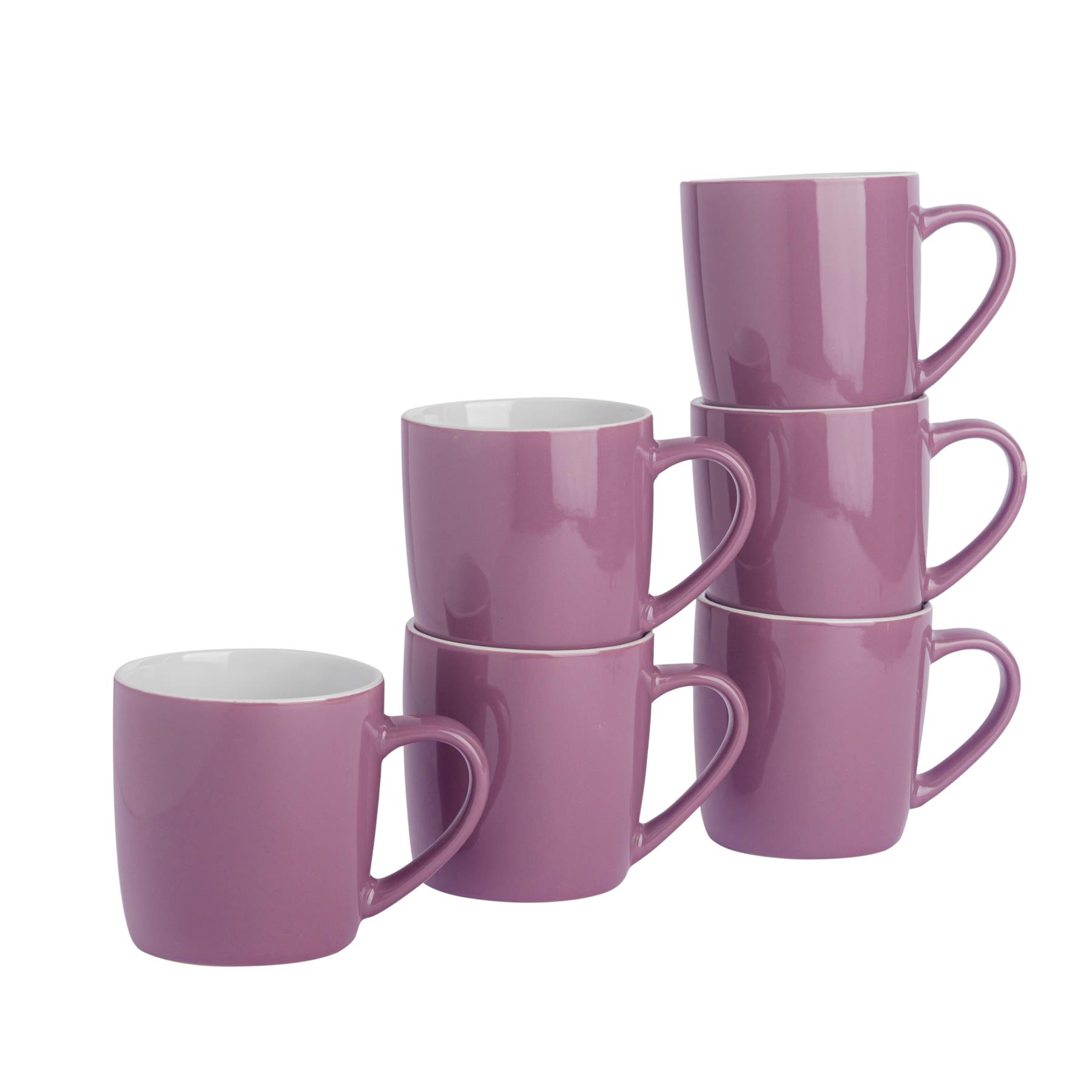Tea Coffee Mugs Ceramic Contemporary Coloured Drinks Mug, 340ml - Set of 6 - Picture 110 of 170