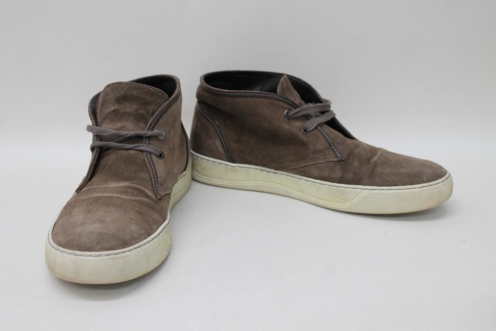 LANVIN Men's Light Brown Suede Hi Top Lace-Up Trainers shoes Size UK8 EU42 LANVIN Men's Light Brown Suede Hi Top Lace-Up Trainers shoes Size UK8 EU42