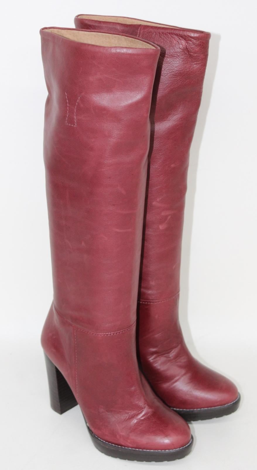 ladies red knee high boots