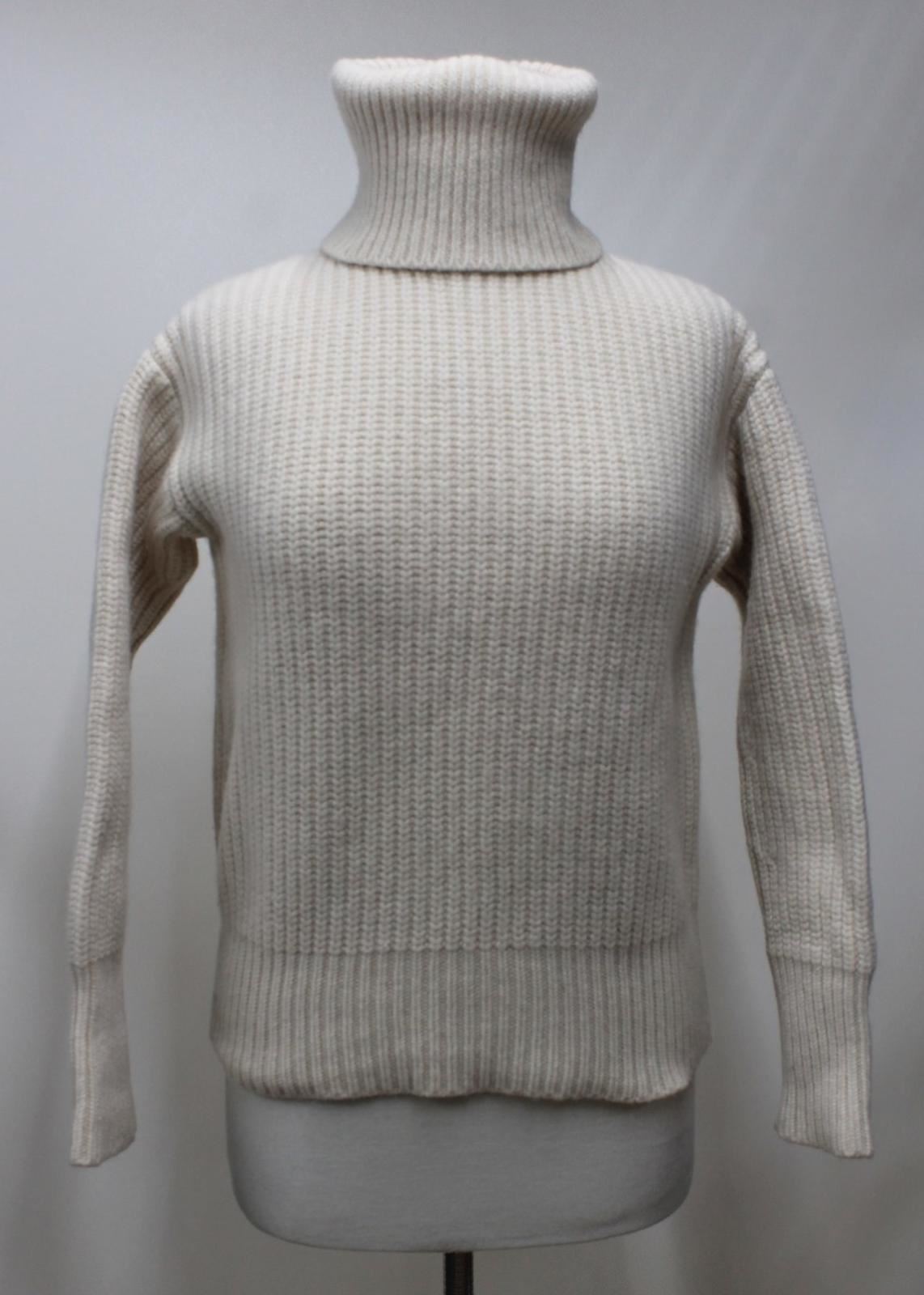 JOSEPH Donna Pearl beige lana con lavorazione a trama grossa Dolcevita Maglione a Maniche Lunghe Taglia XS JOSEPH Donna Pearl beige lana con lavorazione a trama grossa Dolcevita Maglione a Maniche Lunghe Taglia XS