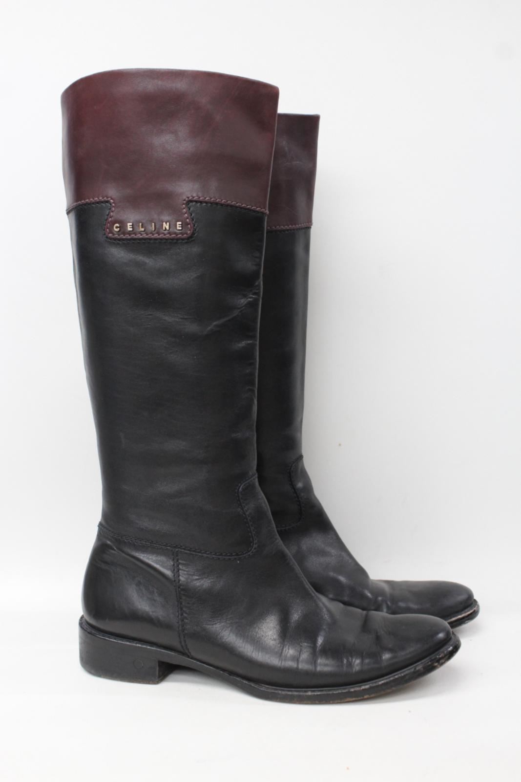 burgundy tall leather boots