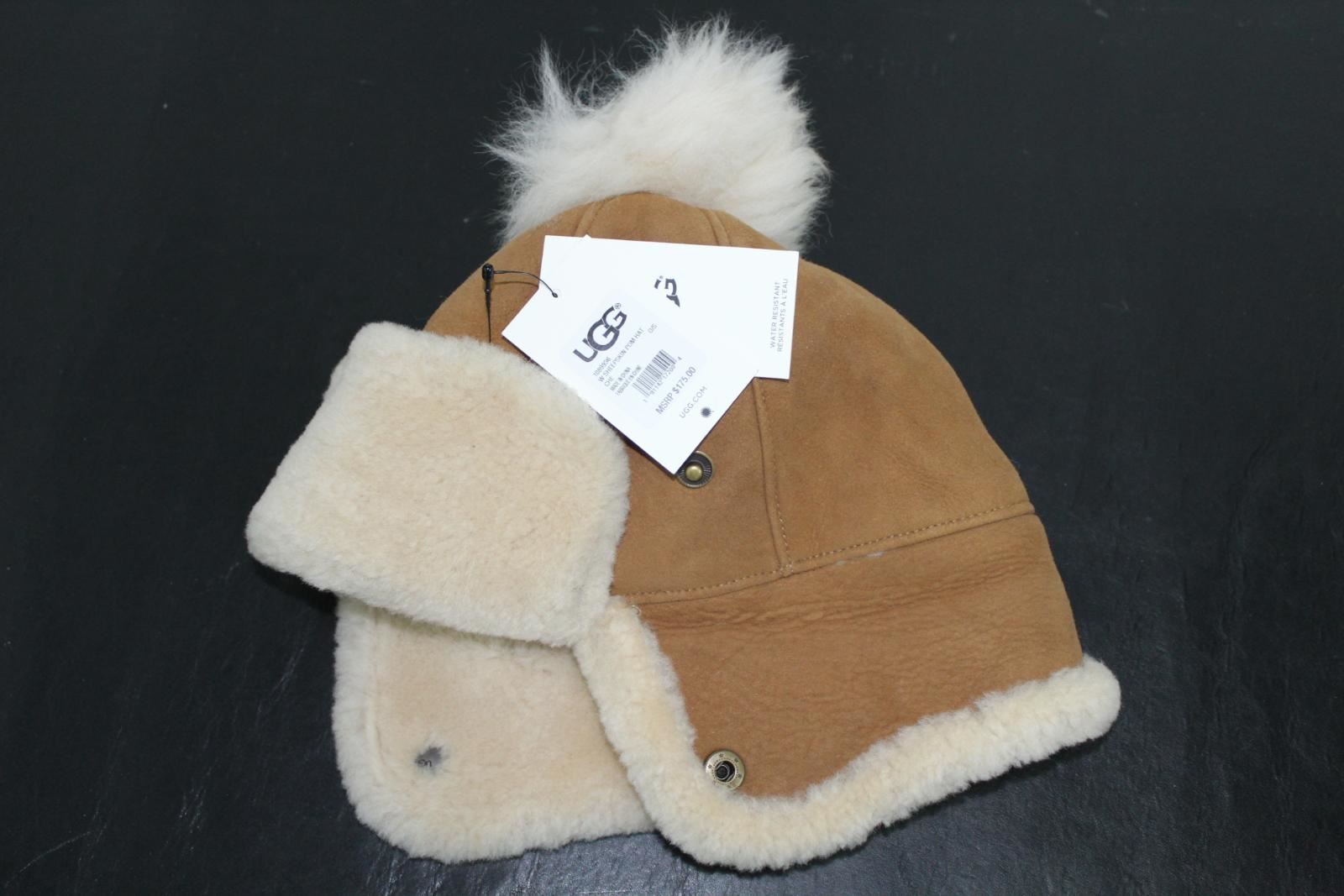 UGG Australia Shearling Sheepskin Winter Pom Hat Ladies 1089936
