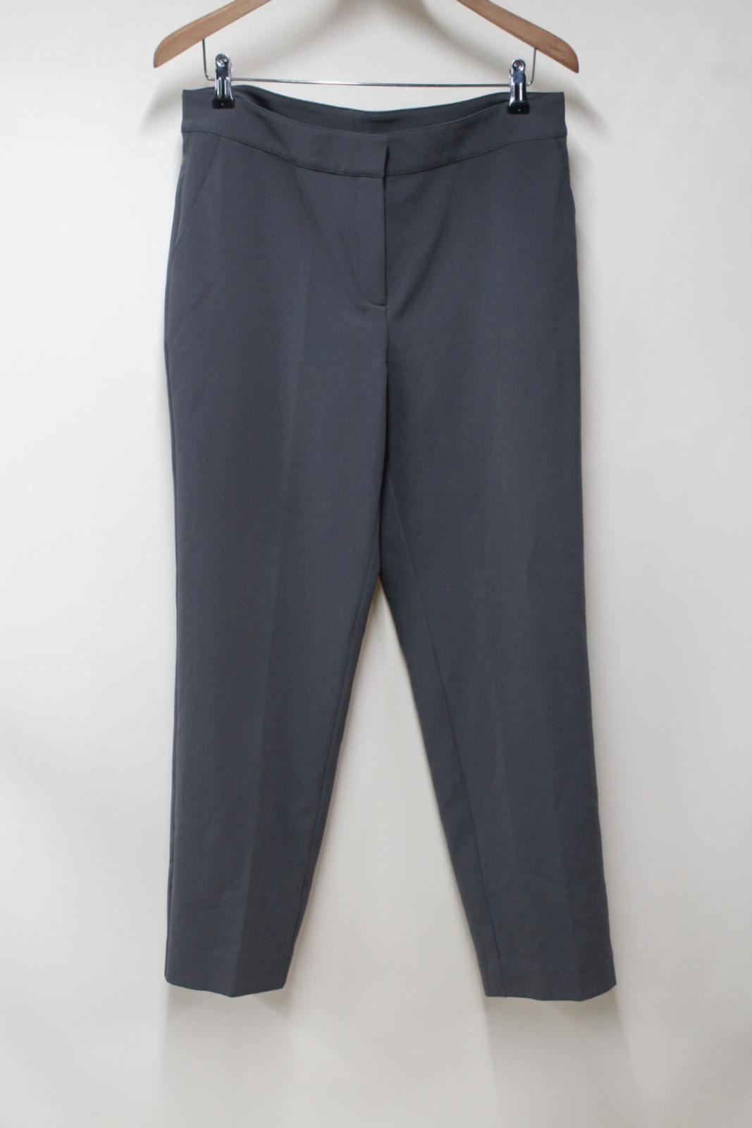 ST. donna grigio su misura JOHN Gamba Larga Pantaloni a Sigaretta Mid Rise UK14 US10 W34 ST. donna grigio su misura JOHN Gamba Larga Pantaloni a Sigaretta Mid Rise UK14 US10 W34