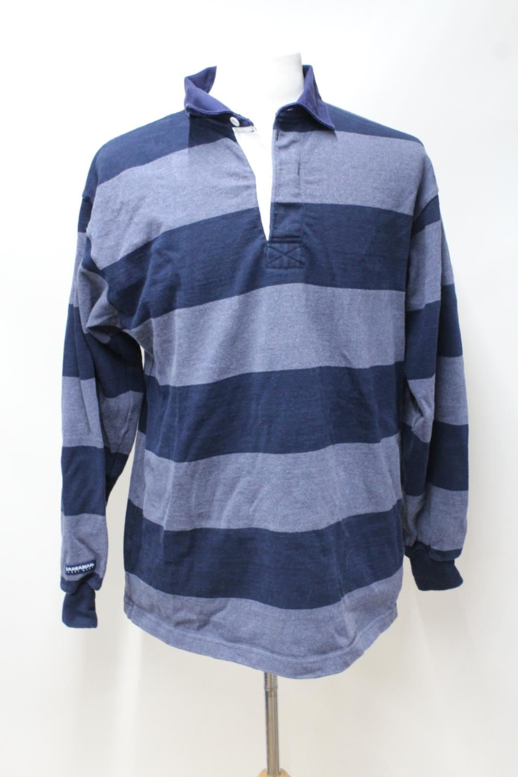 BARBARIAN Men's bluee Navy Cotton Striped Long Sleeve Rugby Shirt Top XL NEW BARBARIAN Men's bluee Navy Cotton Striped Long Sleeve Rugby Shirt Top XL NEW
