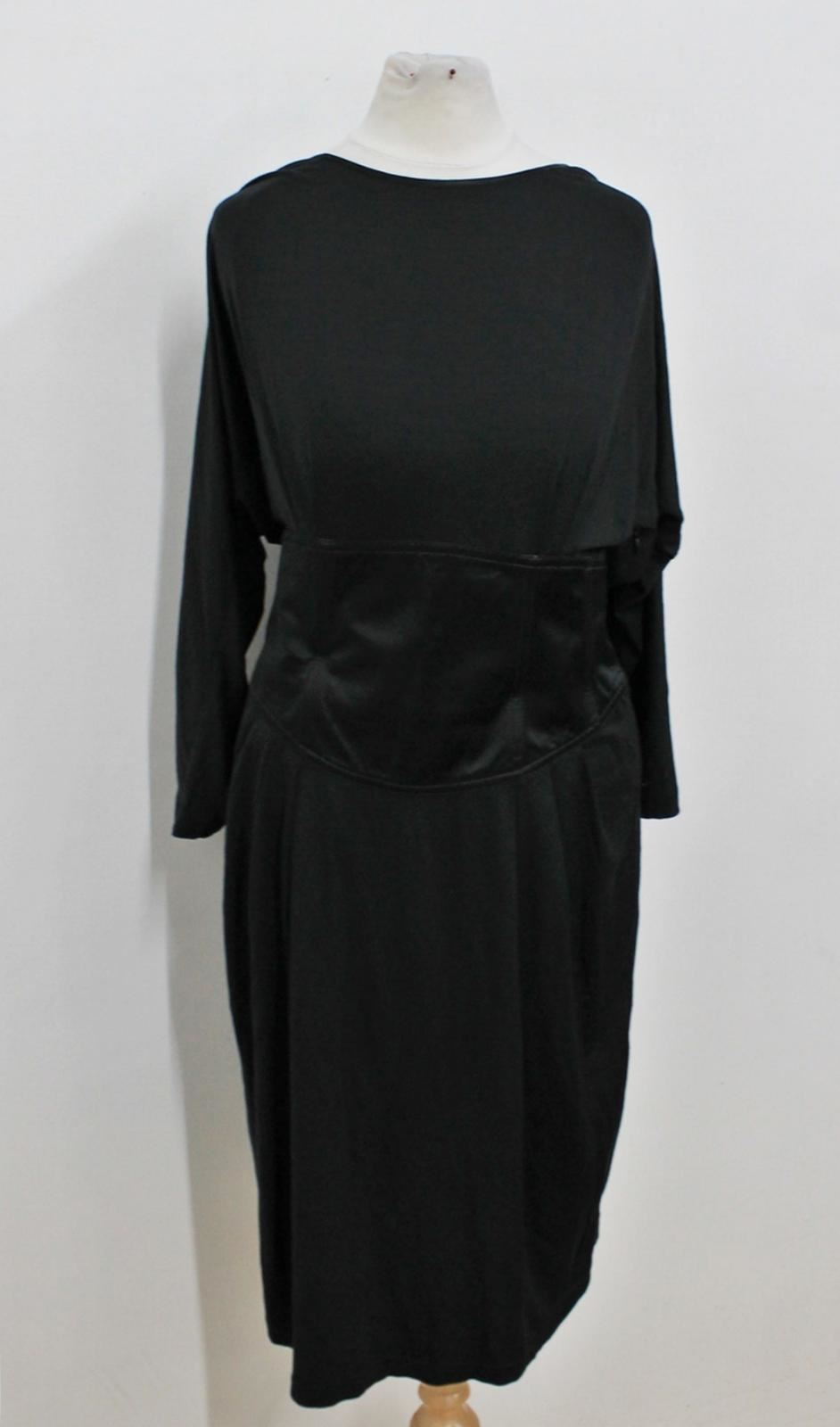 CATHERINE MALANDRINO Ladies schwarz Boat Neck Long Sleeved Pencil Dress US6 UK10 CATHERINE MALANDRINO Ladies schwarz Boat Neck Long Sleeved Pencil Dress US6 UK10
