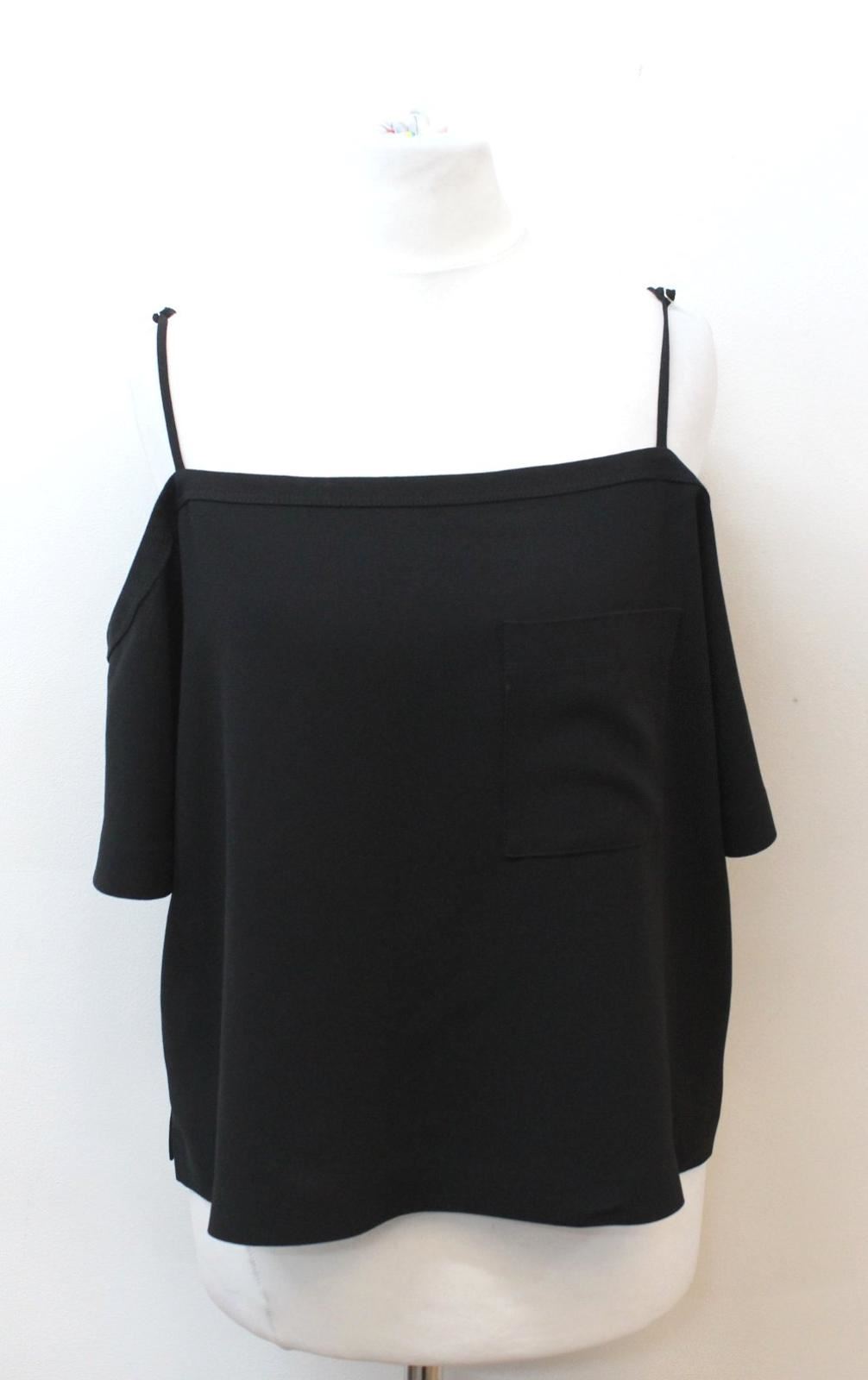 T ALEXANDER WANG Donna Nero Manica Corta Cold Shoulder Canotta Cami taglia 2 S T ALEXANDER WANG Donna Nero Manica Corta Cold Shoulder Canotta Canotta Canotta Cami taglia 2 S 7b2f25