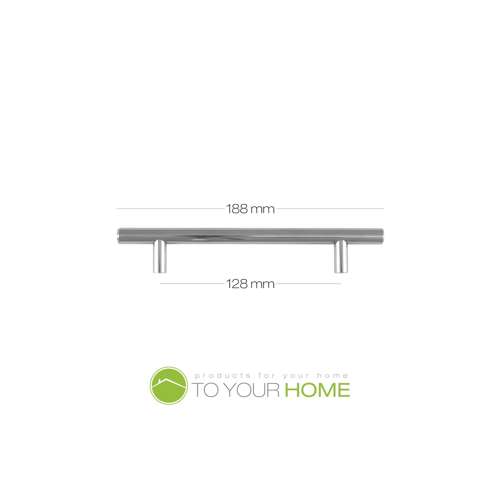 T Bar Solid Chrome Kitchen Cupboard Drawer Door Handles 5 Sizes