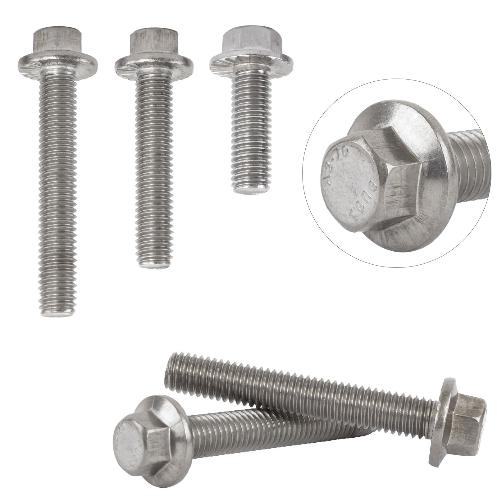 M10 Flanged Hexagon Head Bolts Flange Hex Screws A2 Stainless Steel eBay