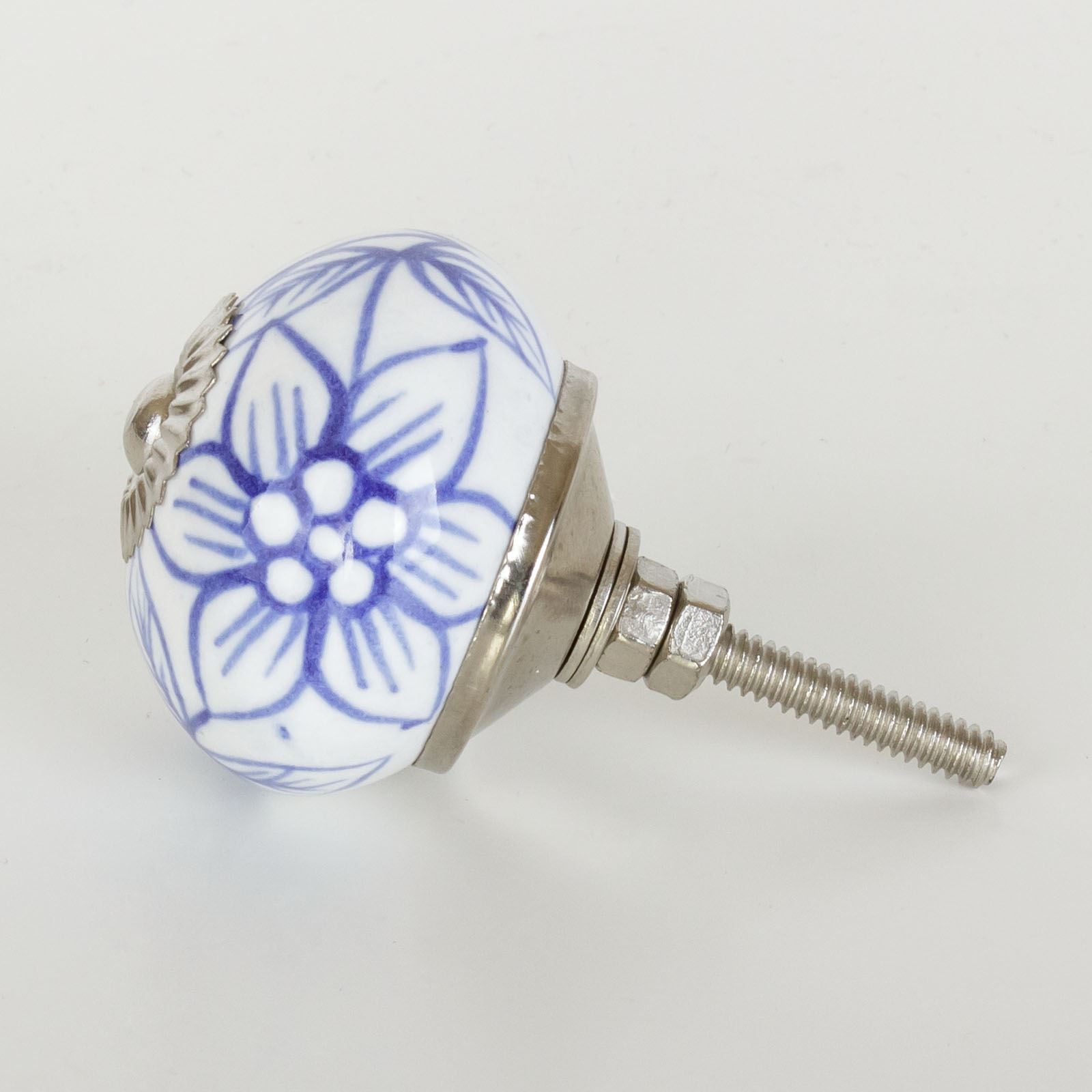 Floral Flower Ceramic Door Knobs Handles Furniture Drawer Pulls