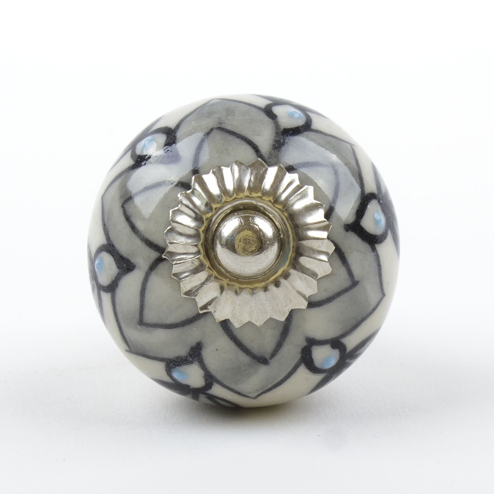 Black White Silver Grey Ceramic Door Knobs Handles Furniture Drawer