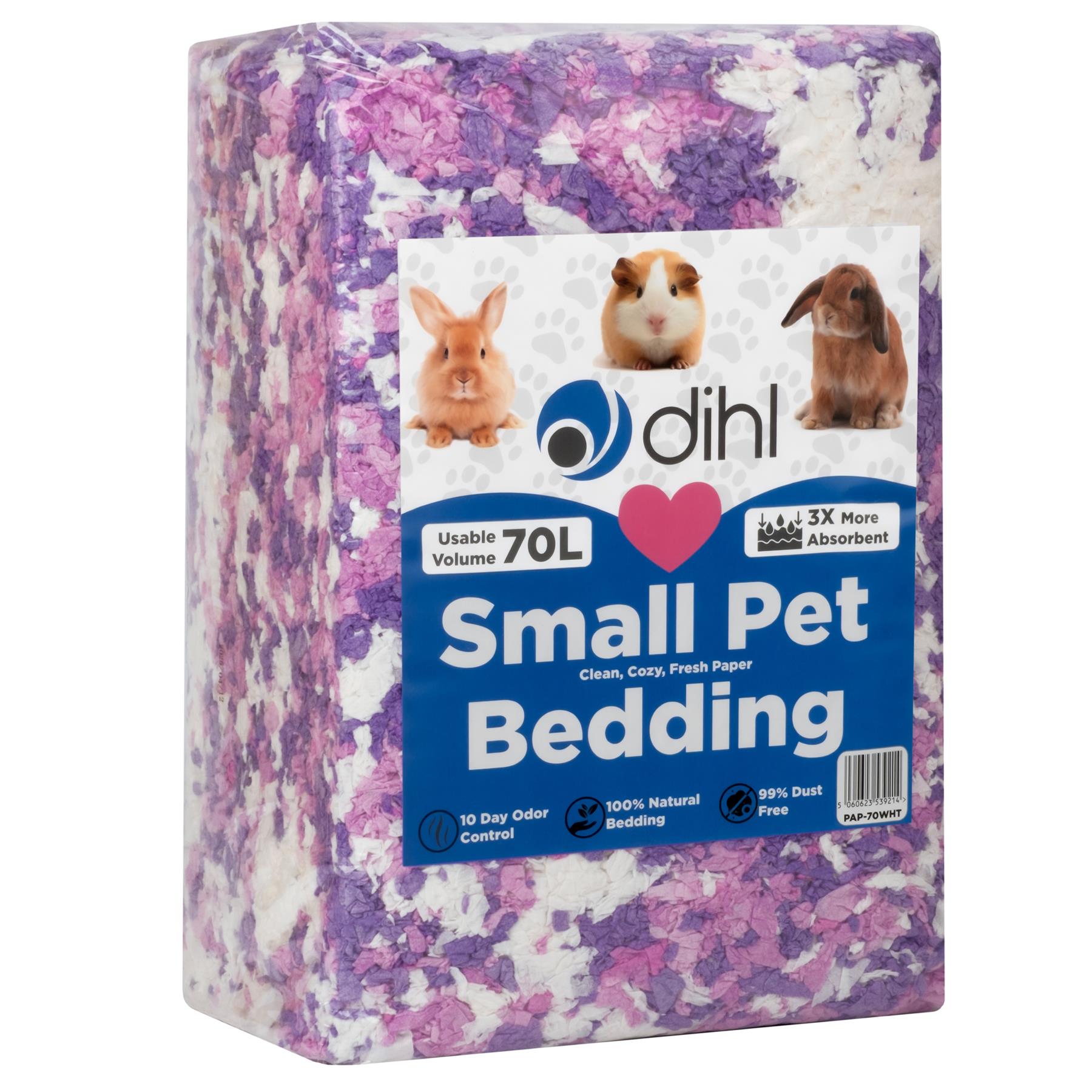 Soft Small Animal Paper Pet Bedding, 70L Premium Substrate, Superior Absorption - Picture 6 of 9