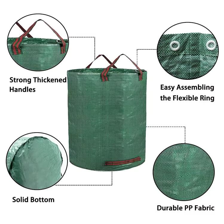 Garden Waste Bags Heavy Duty Waterproof Strong Reusable Sacks 120L 272L 500L - Bild 18 von 33