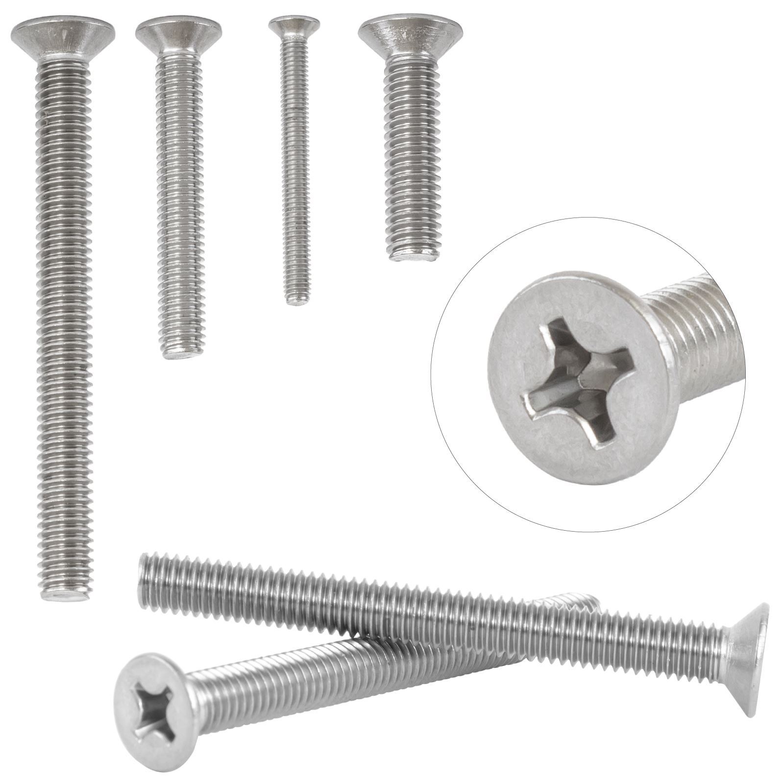Countersunk M5 Machine Screws A2 Stainless Steel Phillips Head Bolts eBay