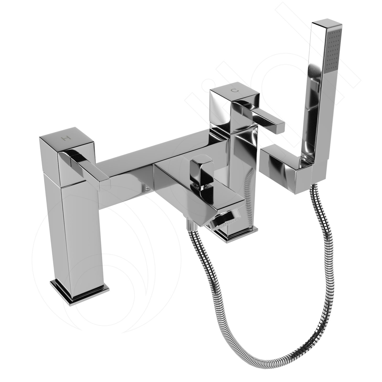 Modern Chrome Square Round Bath Mixer Tap with Handheld Shower Bathroom eBay