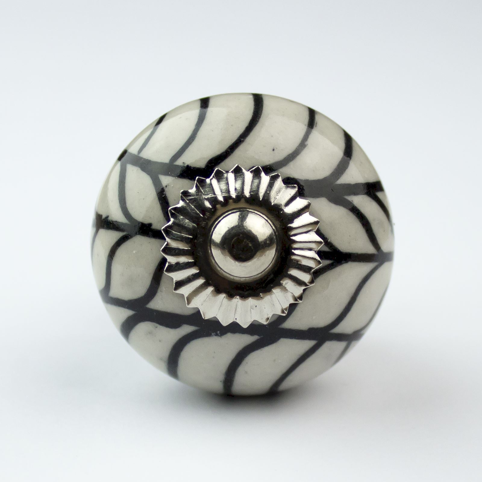 Black White Silver Grey Ceramic Door Knobs Handles Furniture Drawer