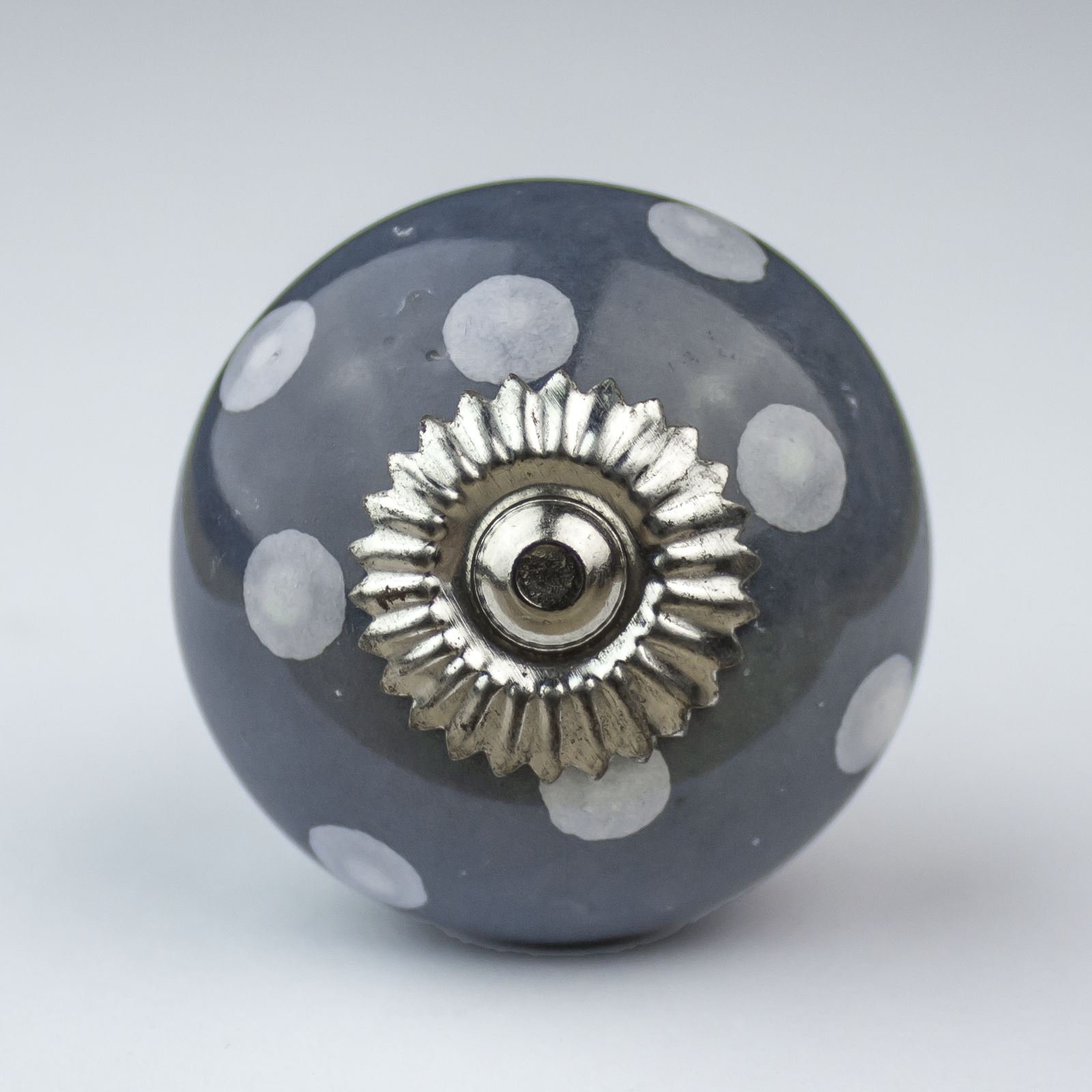Black White Silver Grey Ceramic Door Knobs Handles Furniture Drawer