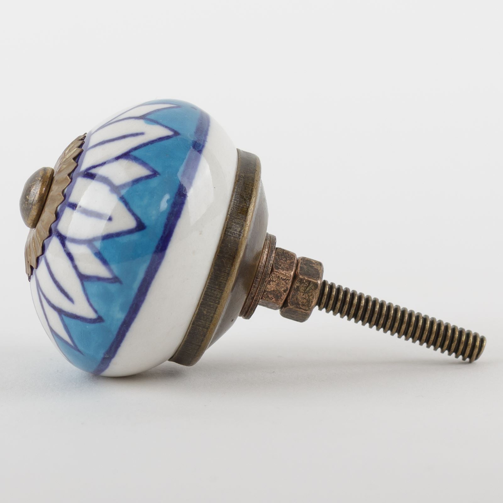 Blue White Navy Ceramic Door Knobs Handles Furniture Drawer Pulls