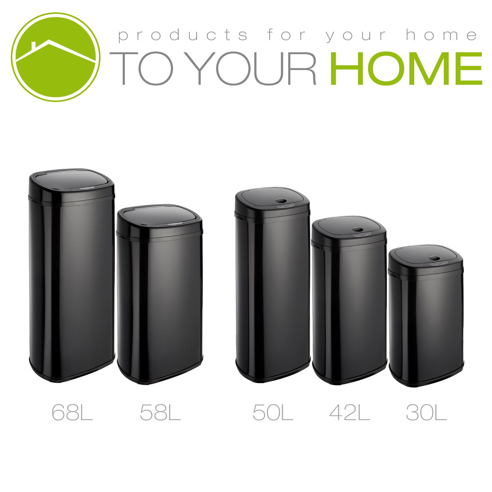 Sensor Bin Automatic Kitchen Waste Dust Touchless Black Cream Silver