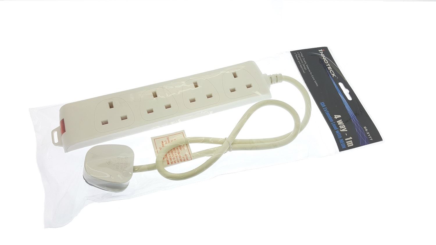 Multi Plug Extension Lead 2 3 4 5 Gang Way UK Mains Wall Socket
