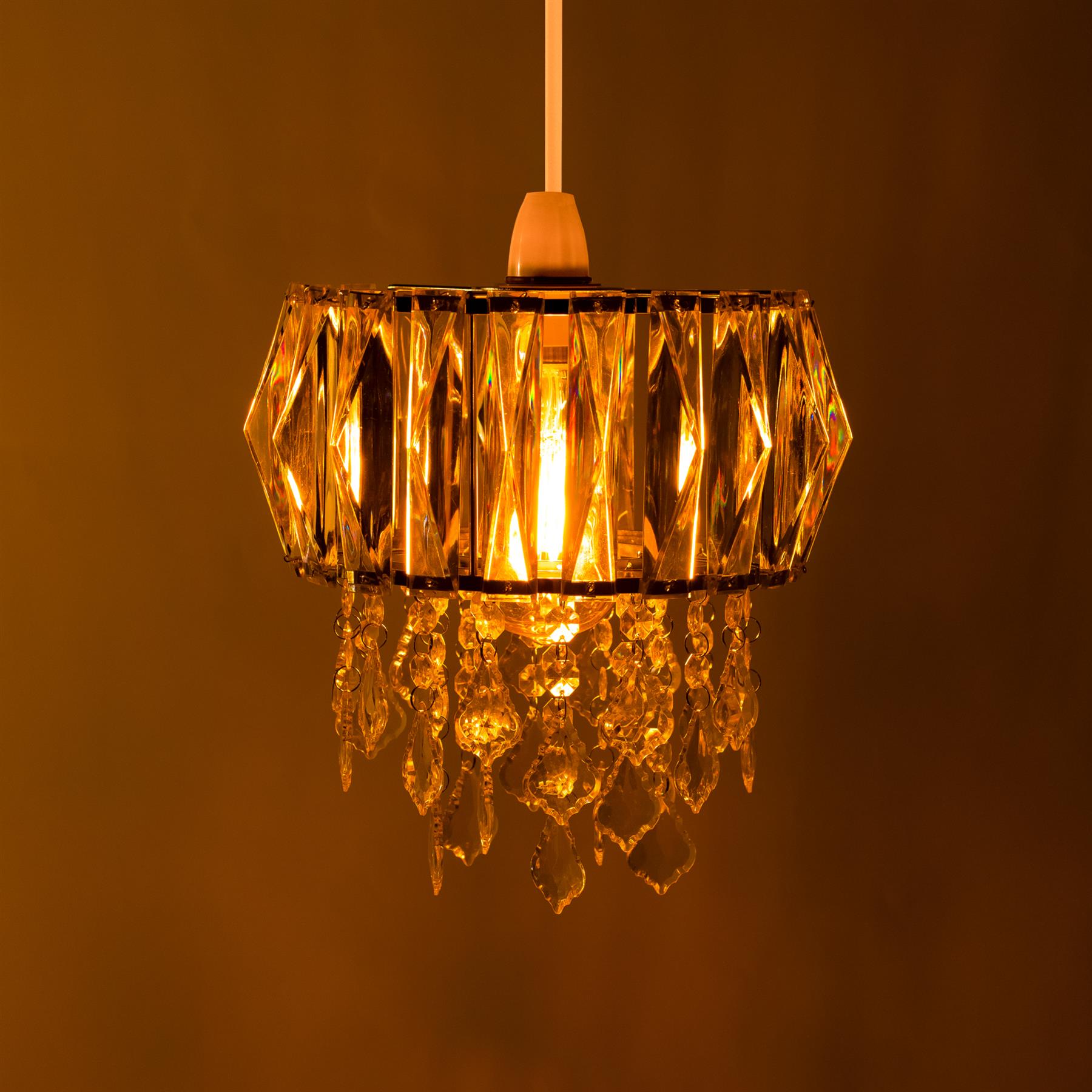 Modern Chandelier Ceiling Light Shades Acrylic Crystal Droplet Pendant Lampshade - Picture 66 of 92