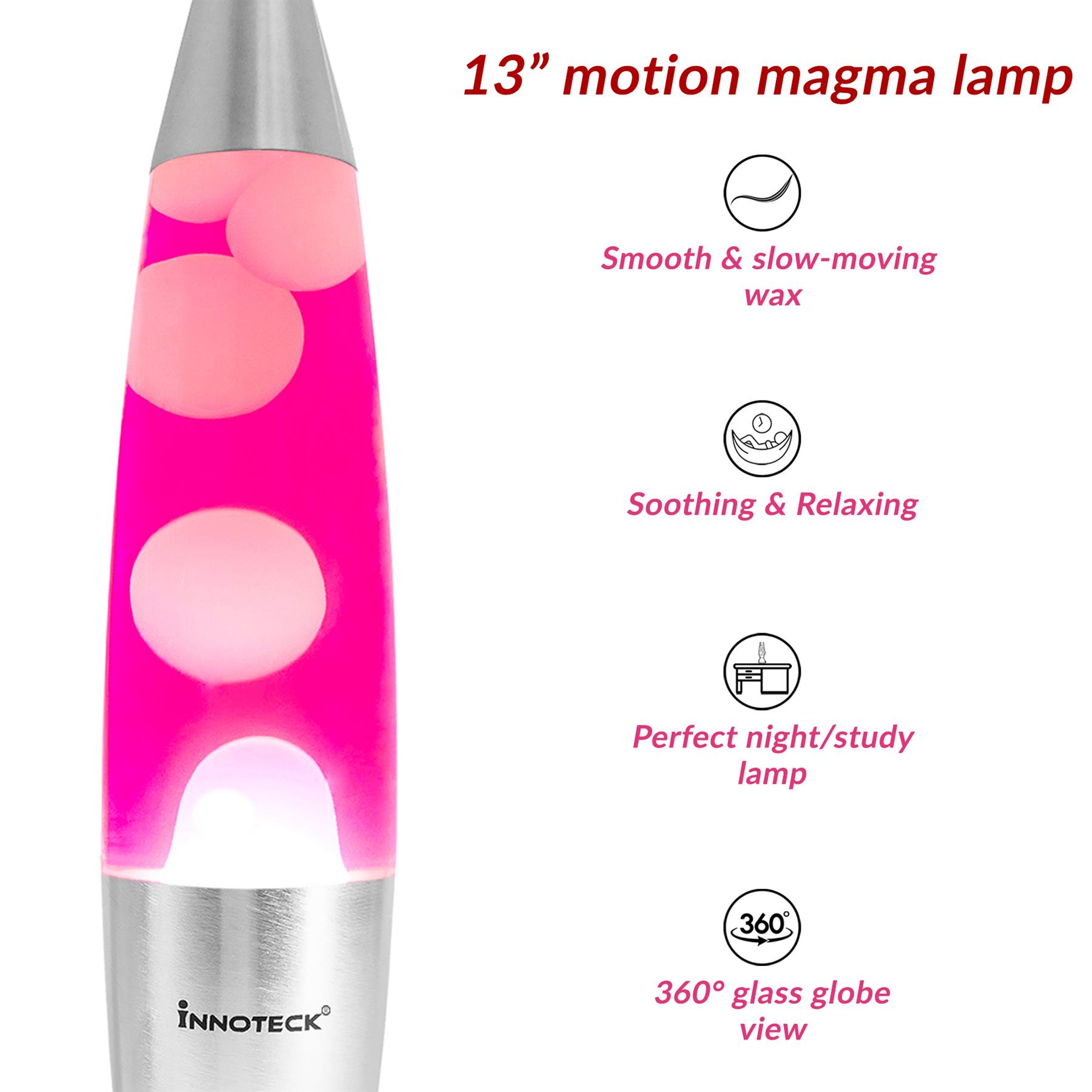 Innoteck Contemporary 13'' Lava Lamp Night Light Peaceful Motion Relaxation - Picture 13 of 20