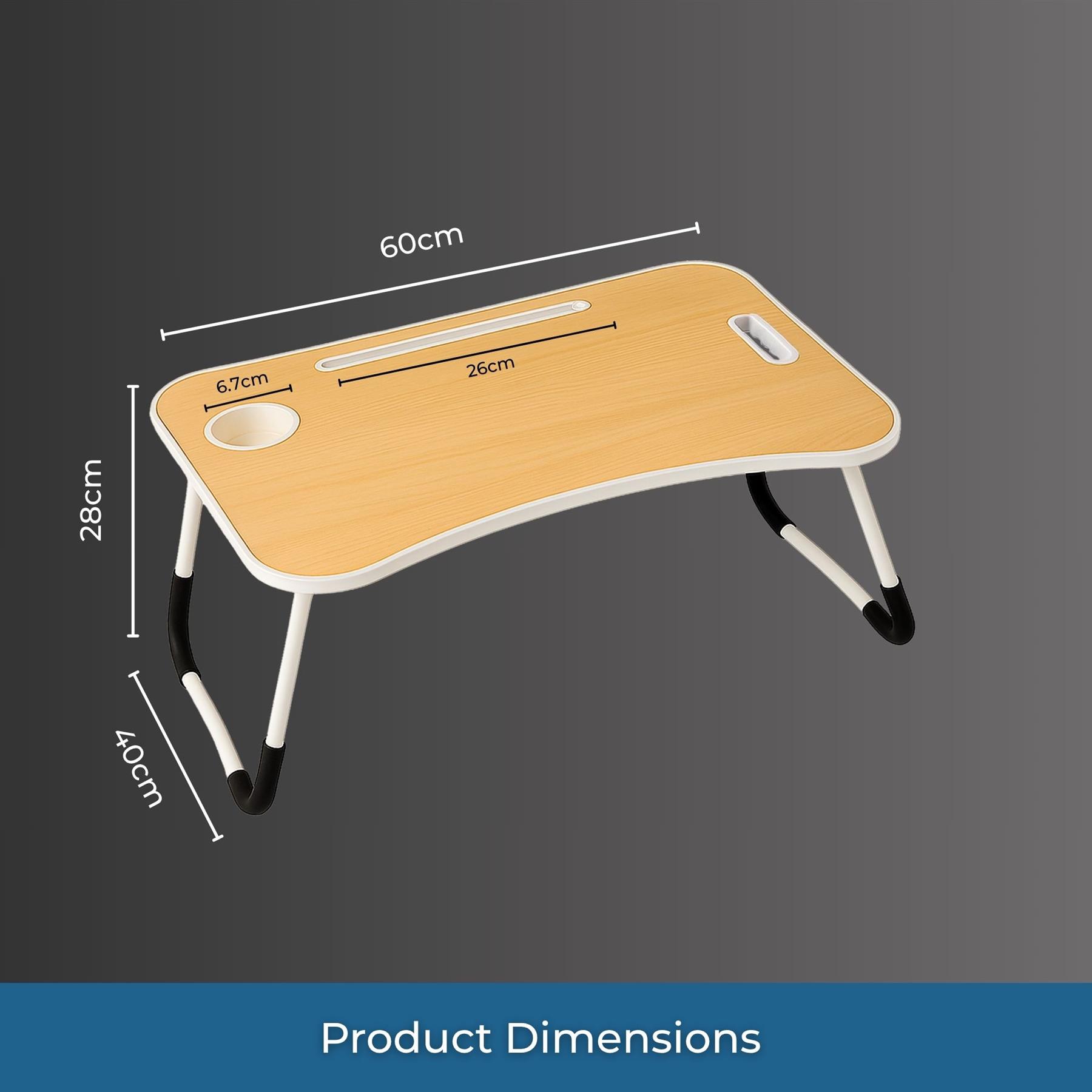 Faltbarer Laptoptisch Tragbar Bett Sofa Schoß Tablett Ladefach und Getränkehalter - Bild 41 von 42