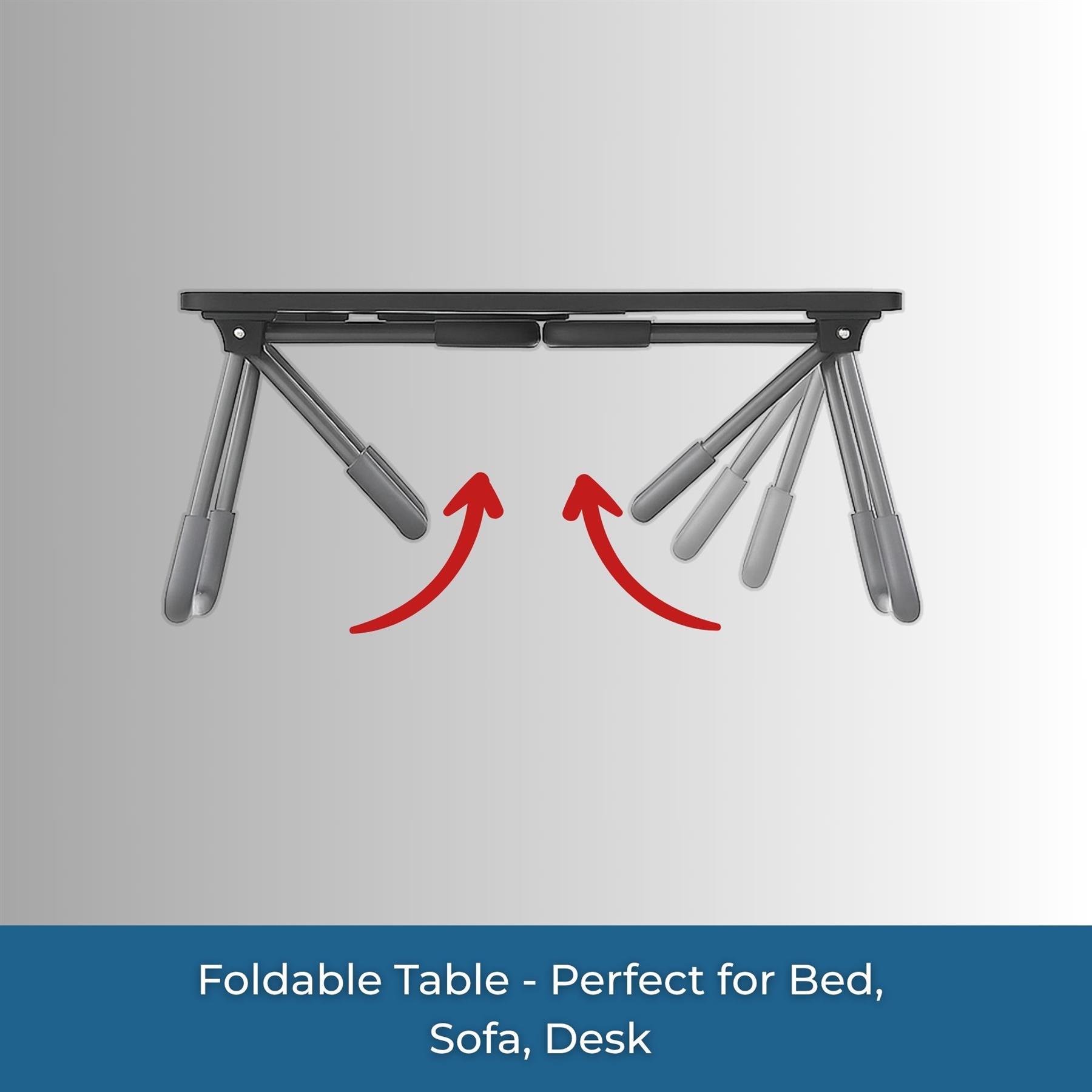 Faltbarer Laptoptisch Tragbar Bett Sofa Schoß Tablett Ladefach und Getränkehalter - Bild 10 von 42