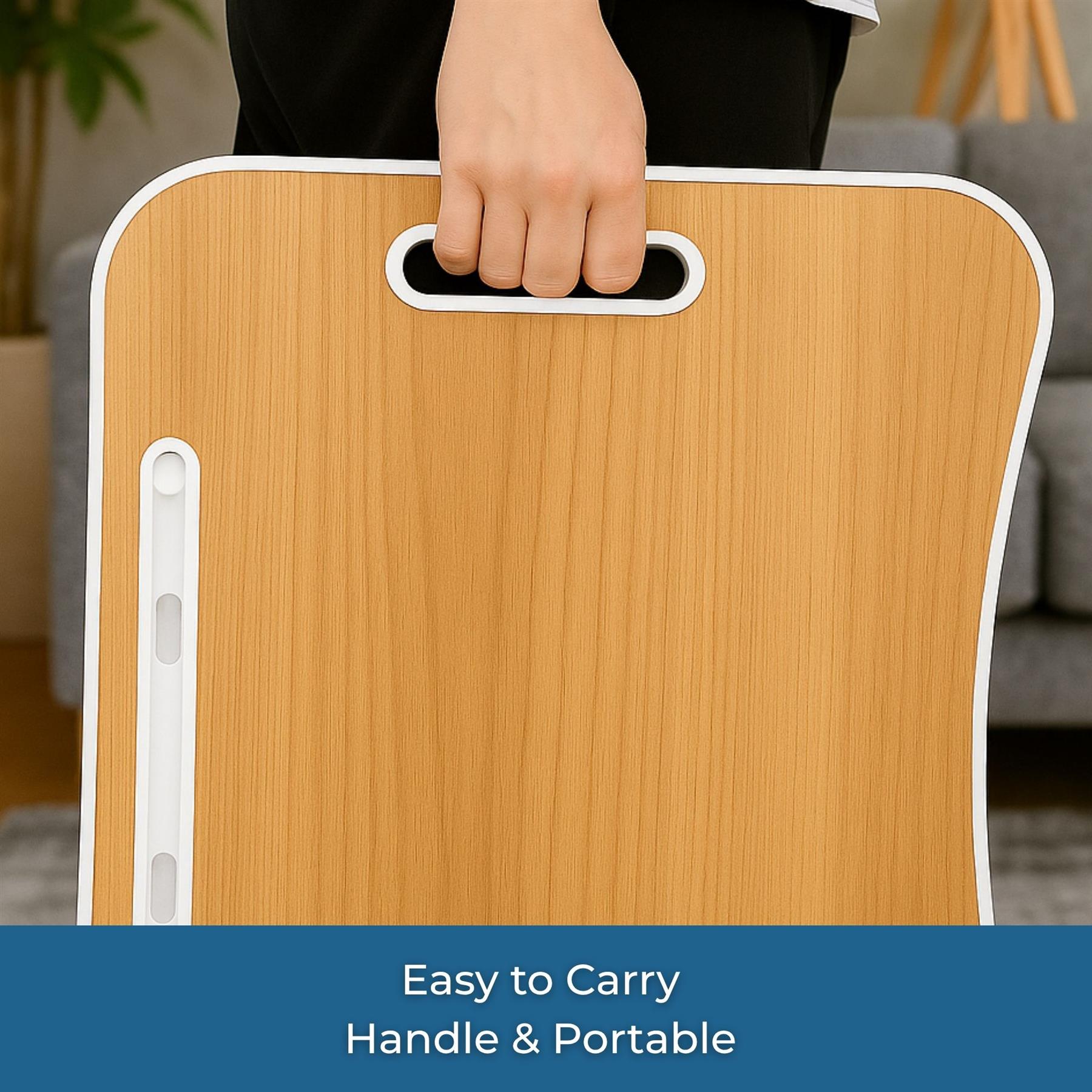 Faltbarer Laptoptisch Tragbar Bett Sofa Schoß Tablett Ladefach und Getränkehalter - Bild 40 von 42